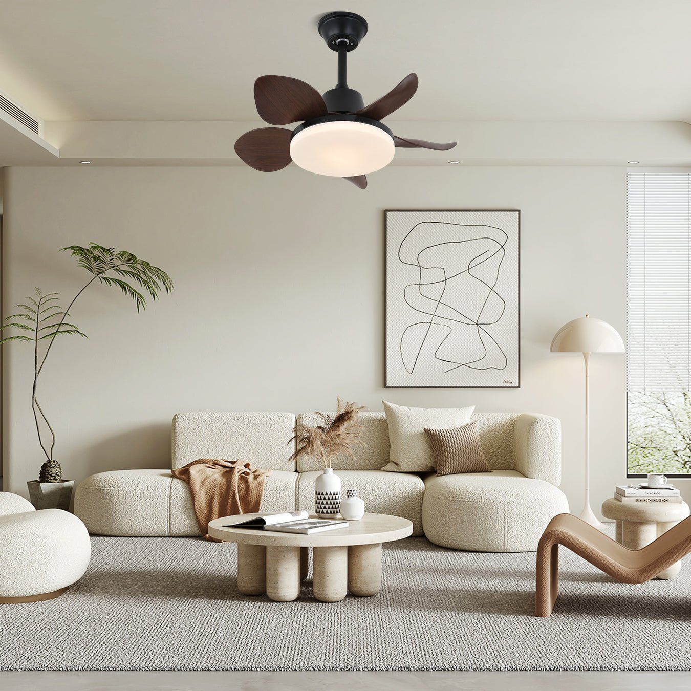 Veyra Modern Wood Ceiling Fan Light-Neutral Decor