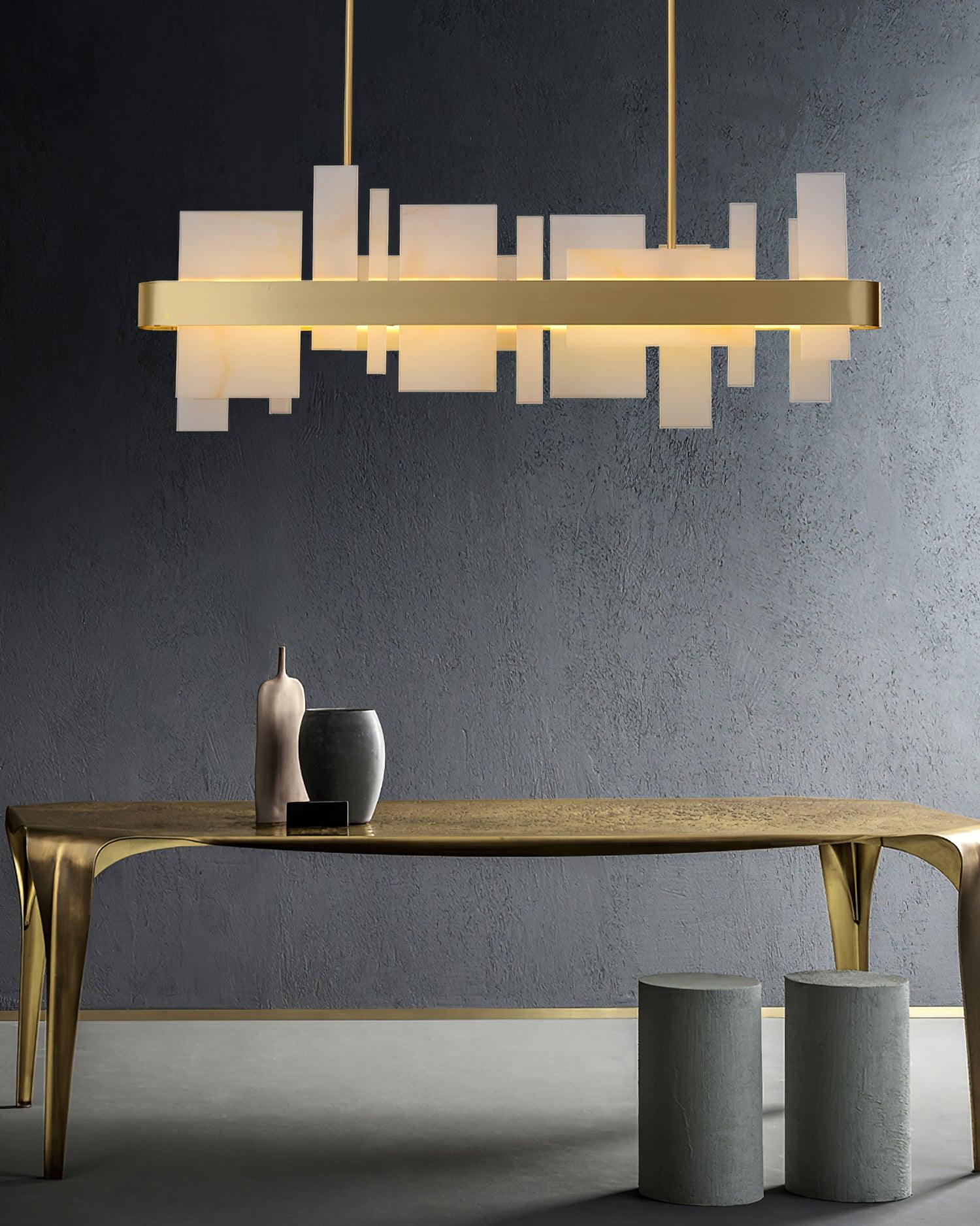 Lustra Chandelier Copper Acrylic Dining-Neutral Decor