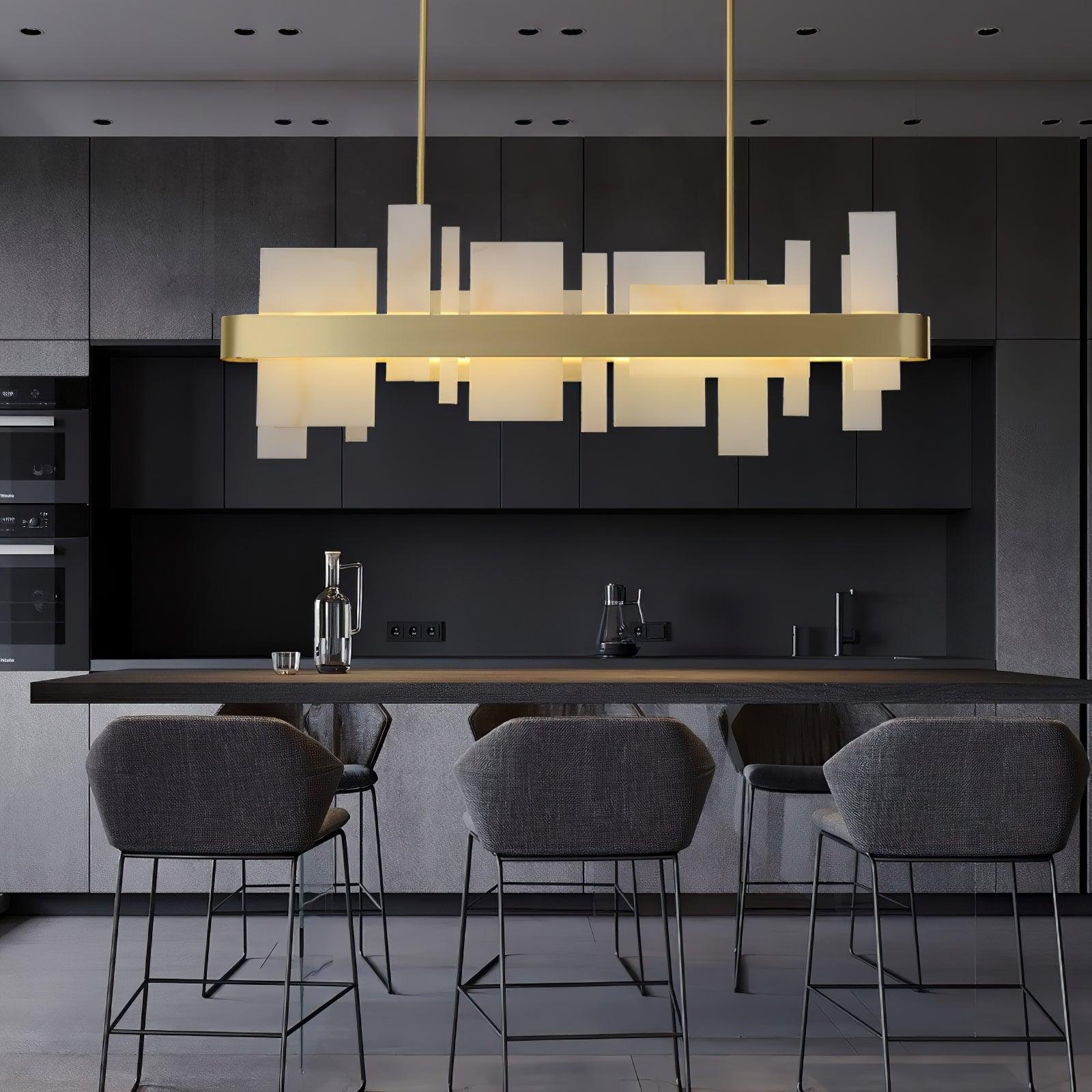 Lustra Chandelier Copper Acrylic Dining-Neutral Decor