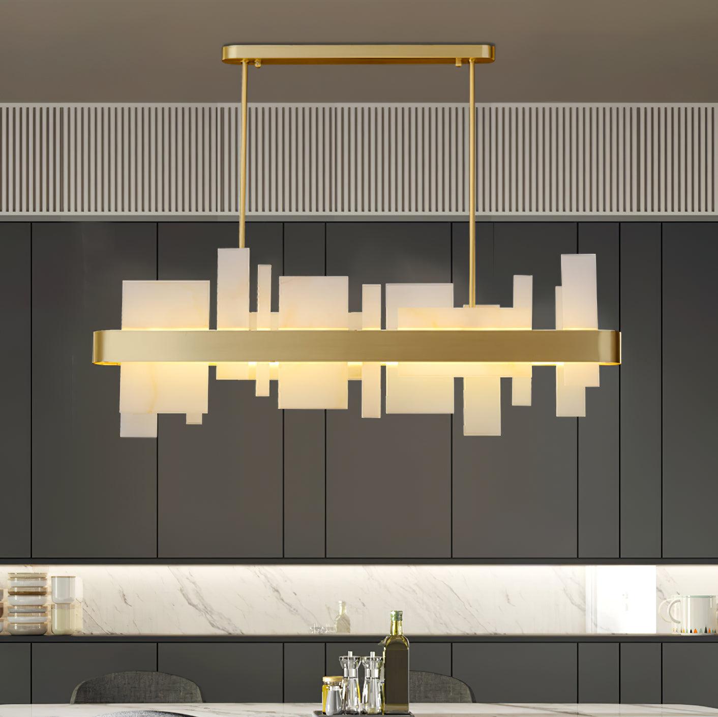 Lustra Chandelier Copper Acrylic Dining-Neutral Decor