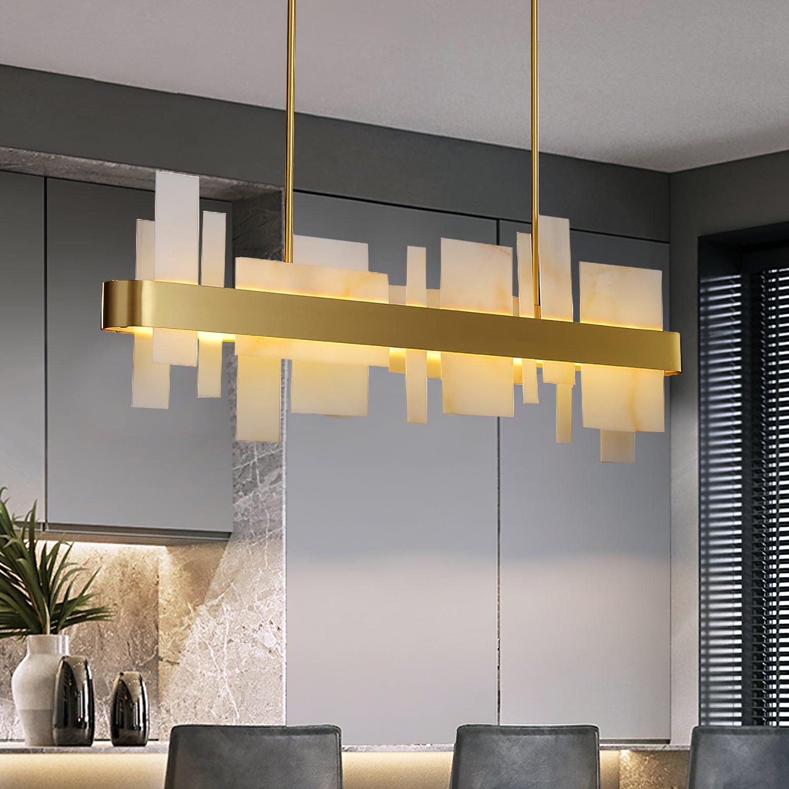 Lustra Chandelier Copper Acrylic Dining-Neutral Decor