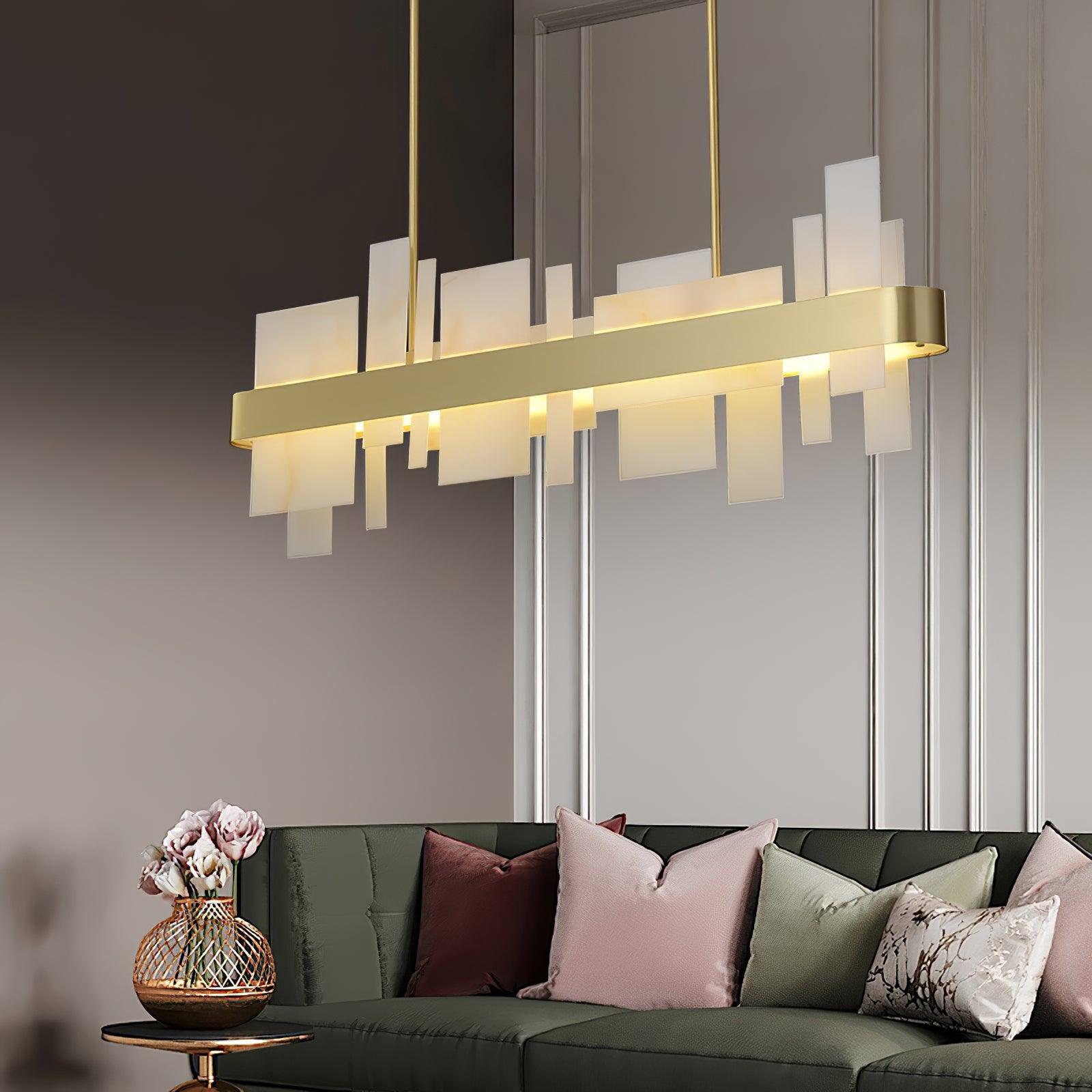 Lustra Chandelier Copper Acrylic Dining-Neutral Decor