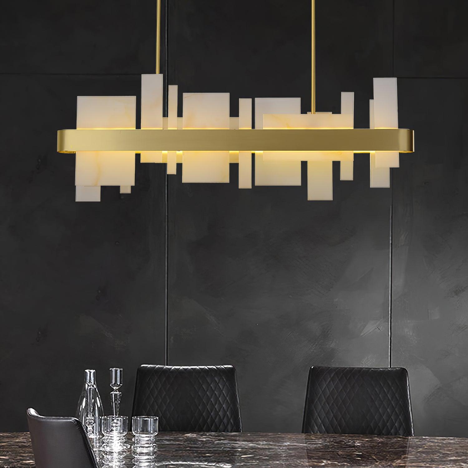 Lustra Chandelier Copper Acrylic Dining-Neutral Decor