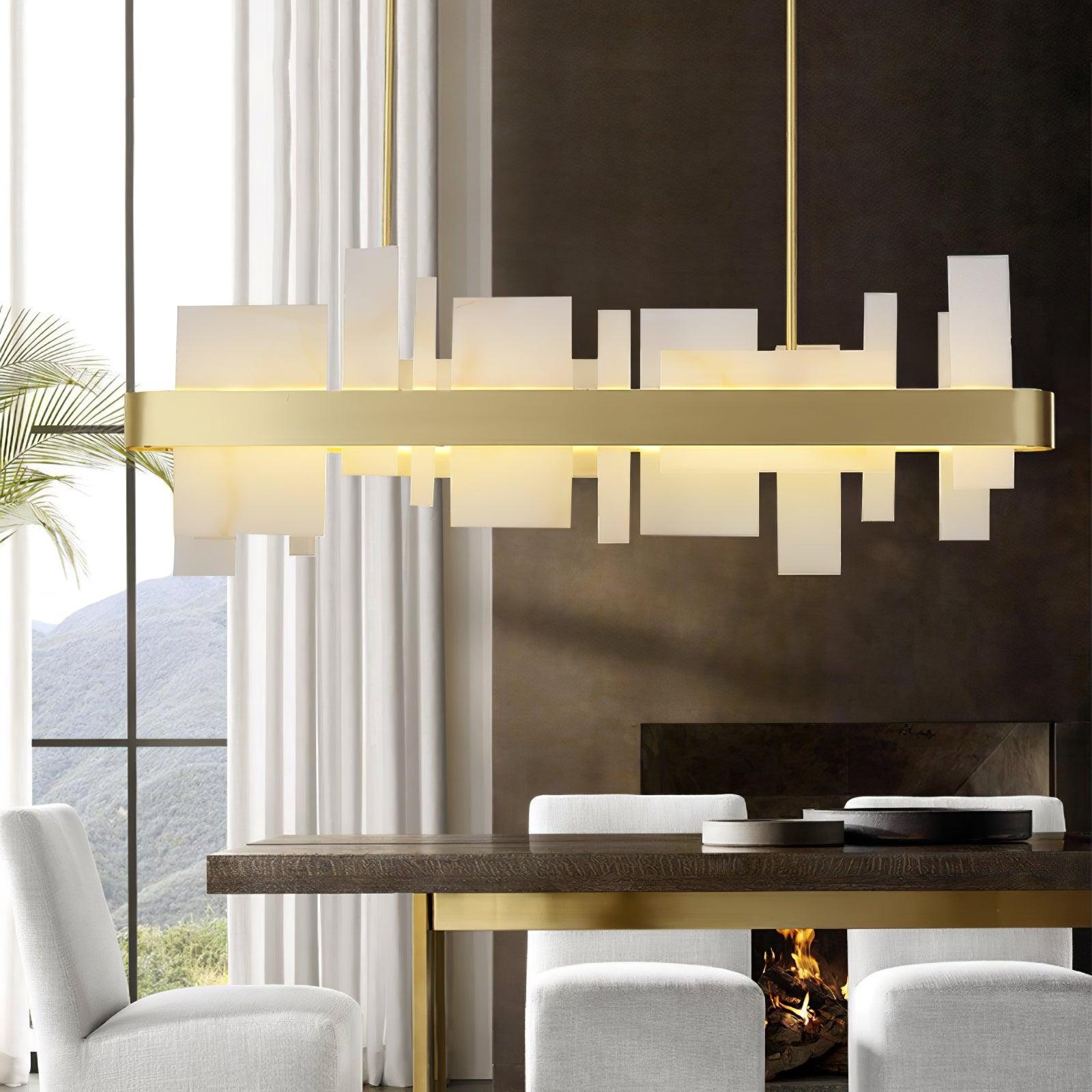 Lustra Chandelier Copper Acrylic Dining-Neutral Decor