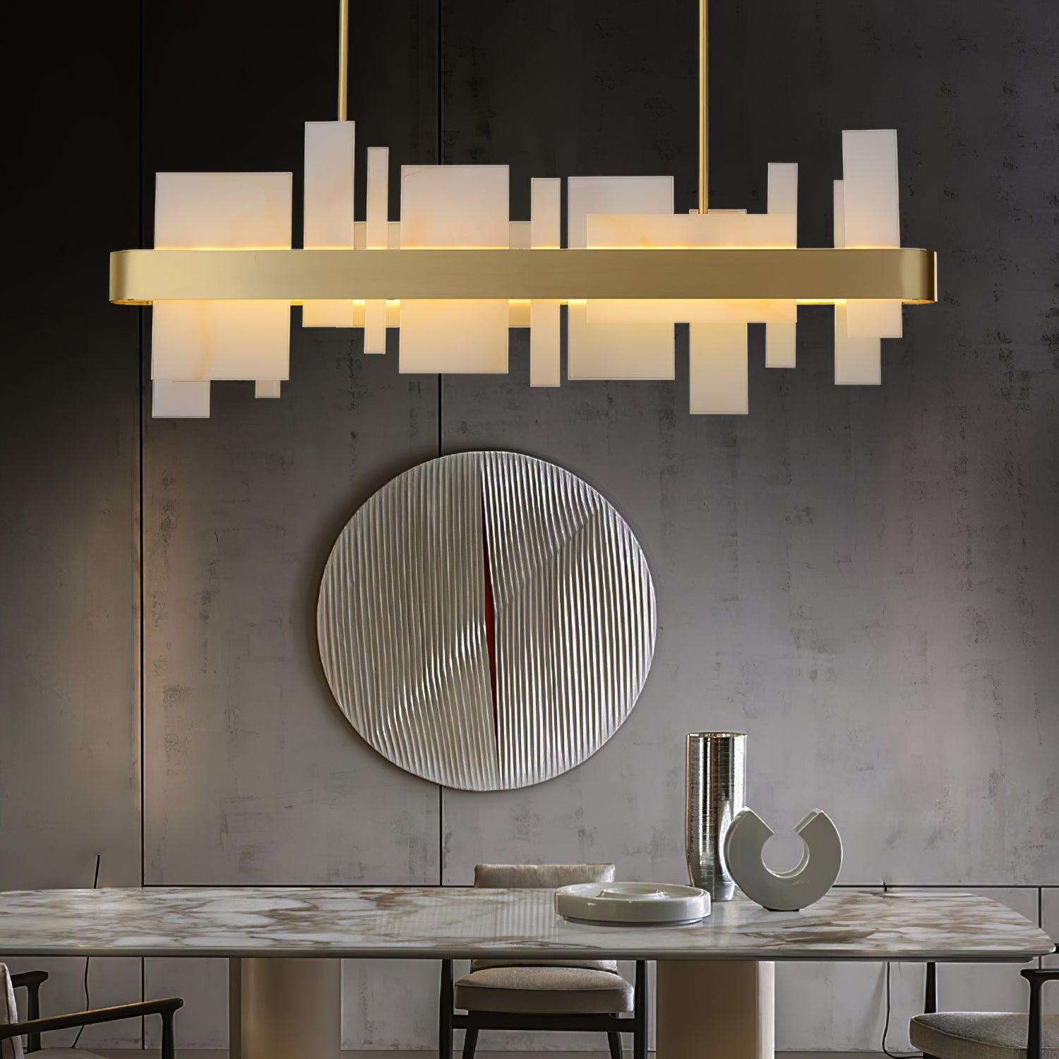 Lustra Chandelier Copper Acrylic Dining-Neutral Decor