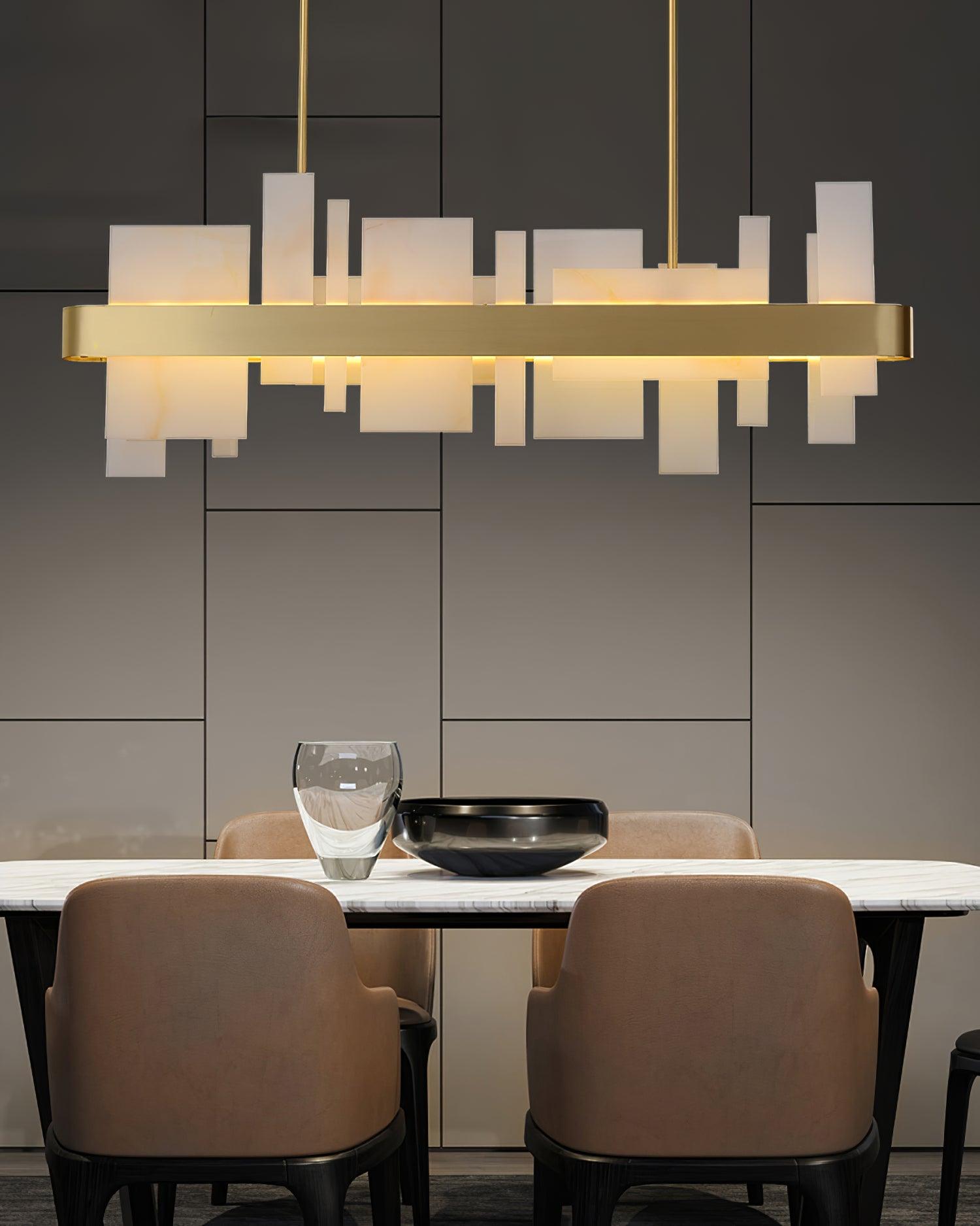 Lustra Chandelier Copper Acrylic Dining-Neutral Decor