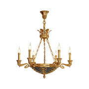 Front view of the Amelie Grand Chandelier in a full brass finish.
