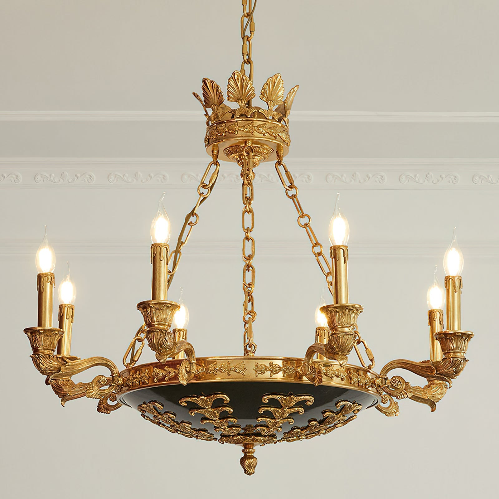 Side profile of the Amelie Grand Chandelier.