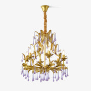 Runa Pendant Lamp Drops Gold Leaves-Neutral Decor
