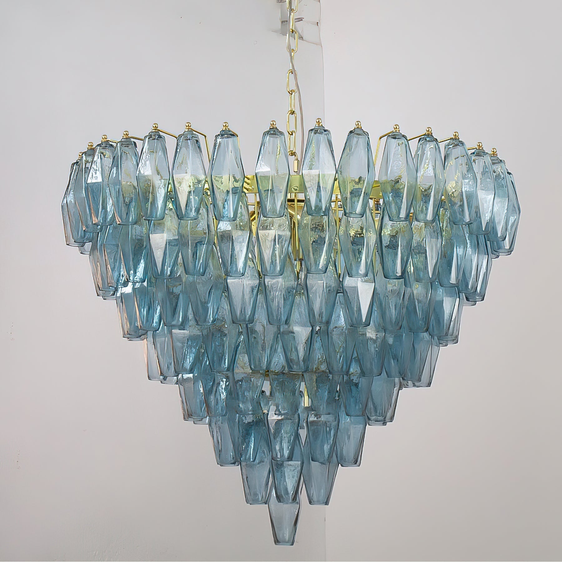 Display of all available glass color options for the Ametista Chandelier.