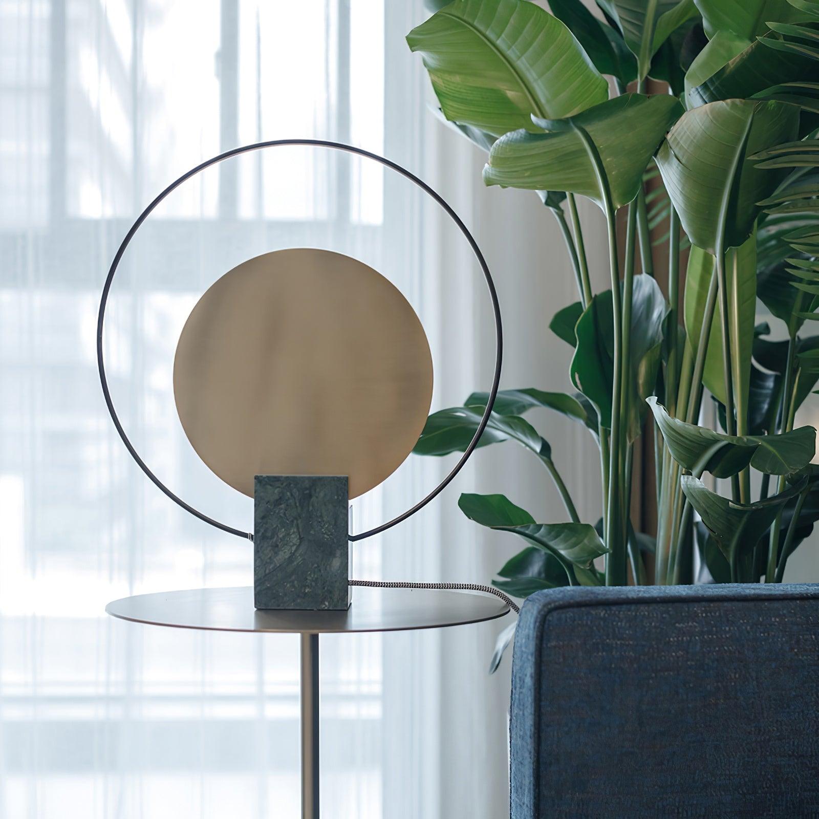 Lirixy Marble Geometric Table Lamp-Neutral Decor