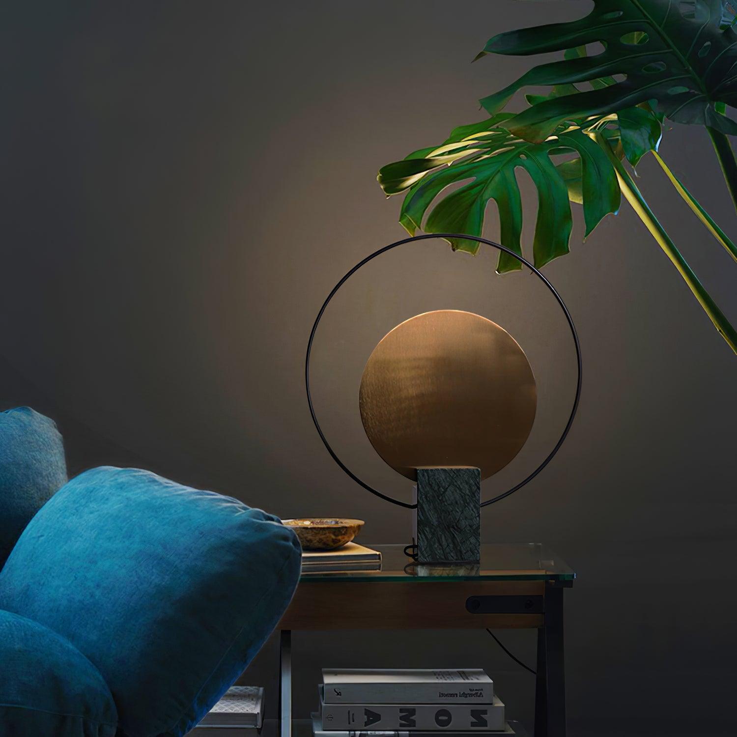 Lirixy Marble Geometric Table Lamp-Neutral Decor
