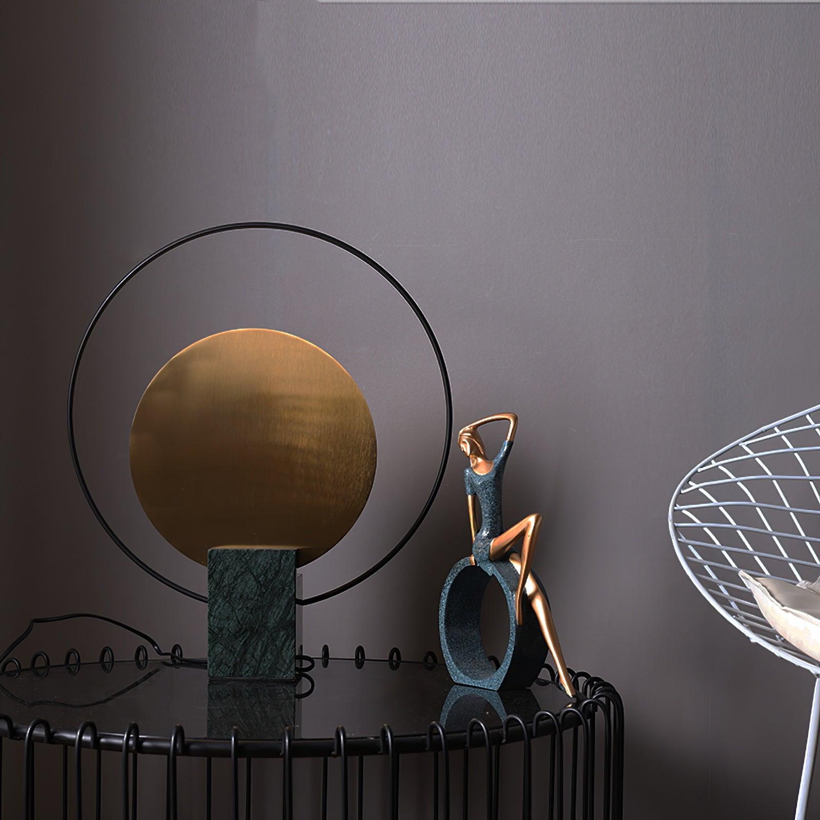 Lirixy Marble Geometric Table Lamp-Neutral Decor