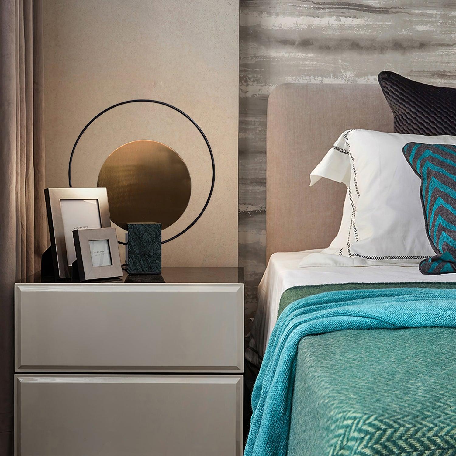Lirixy Marble Geometric Table Lamp-Neutral Decor