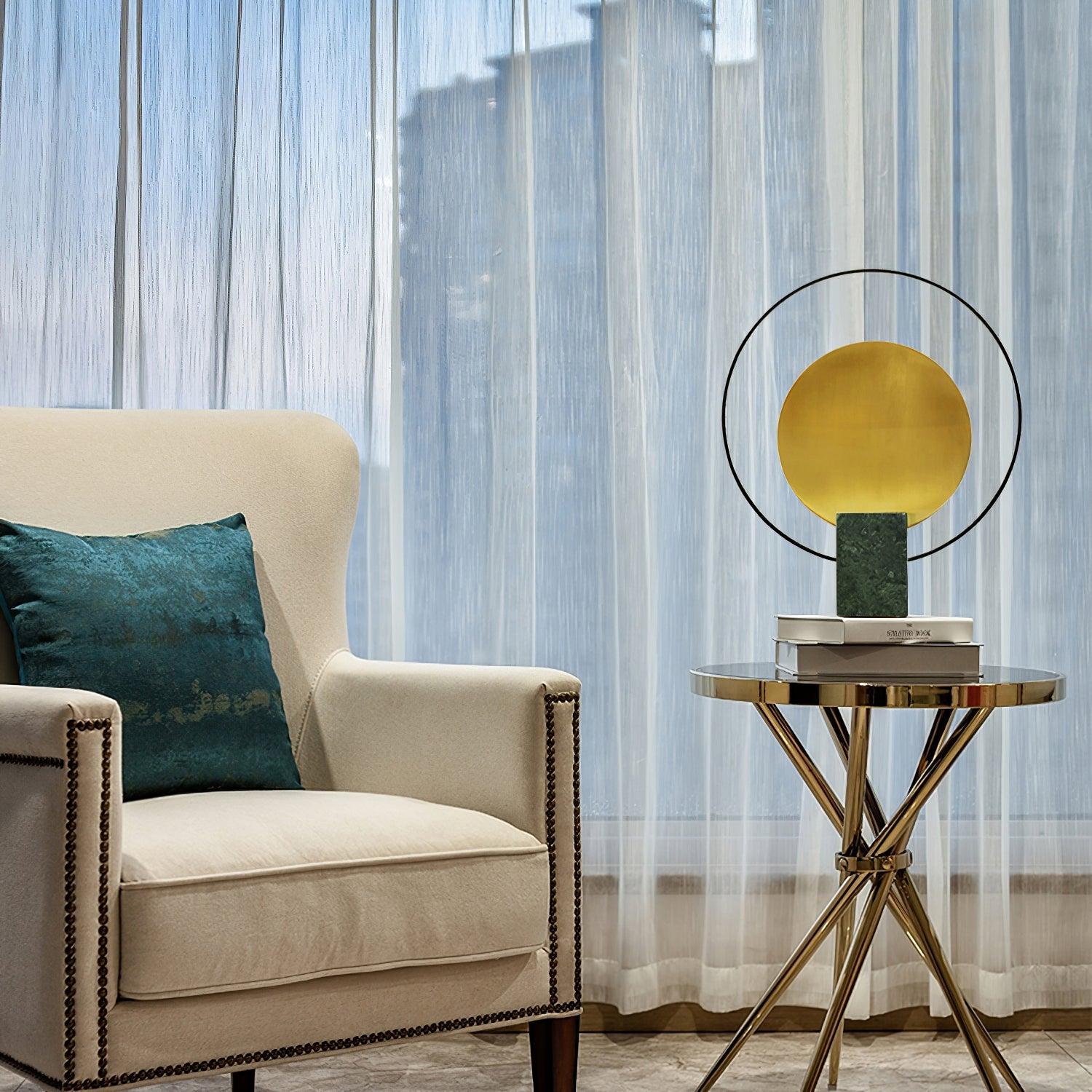 Lirixy Marble Geometric Table Lamp-Neutral Decor