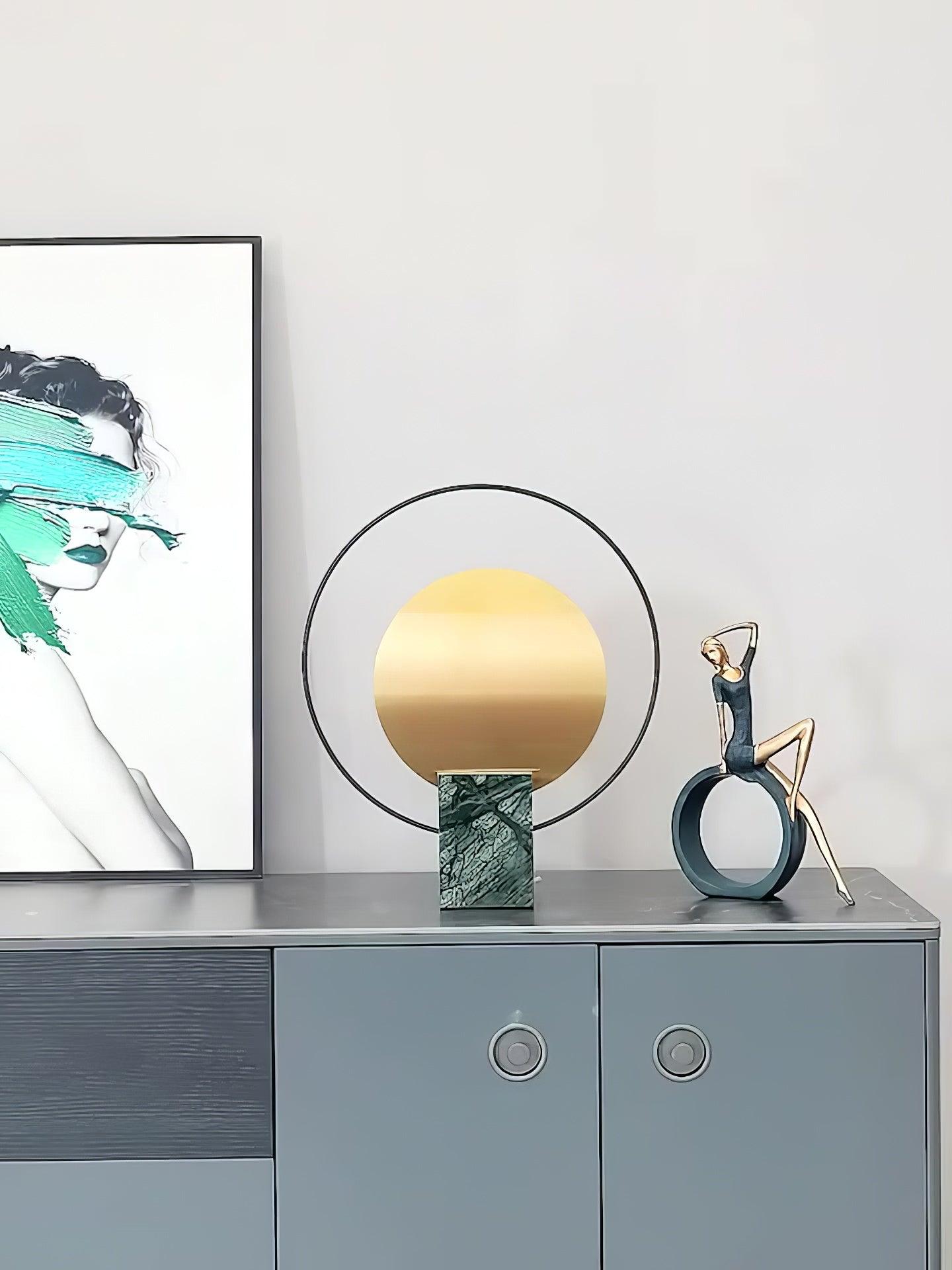 Lirixy Marble Geometric Table Lamp-Neutral Decor