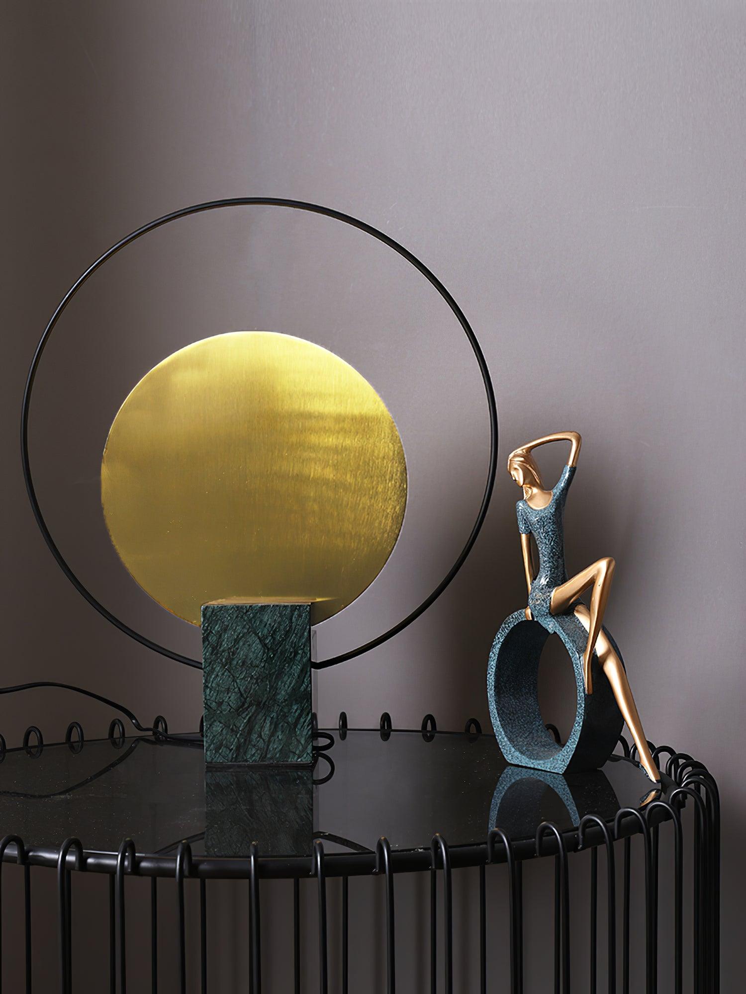 Lirixy Marble Geometric Table Lamp-Neutral Decor