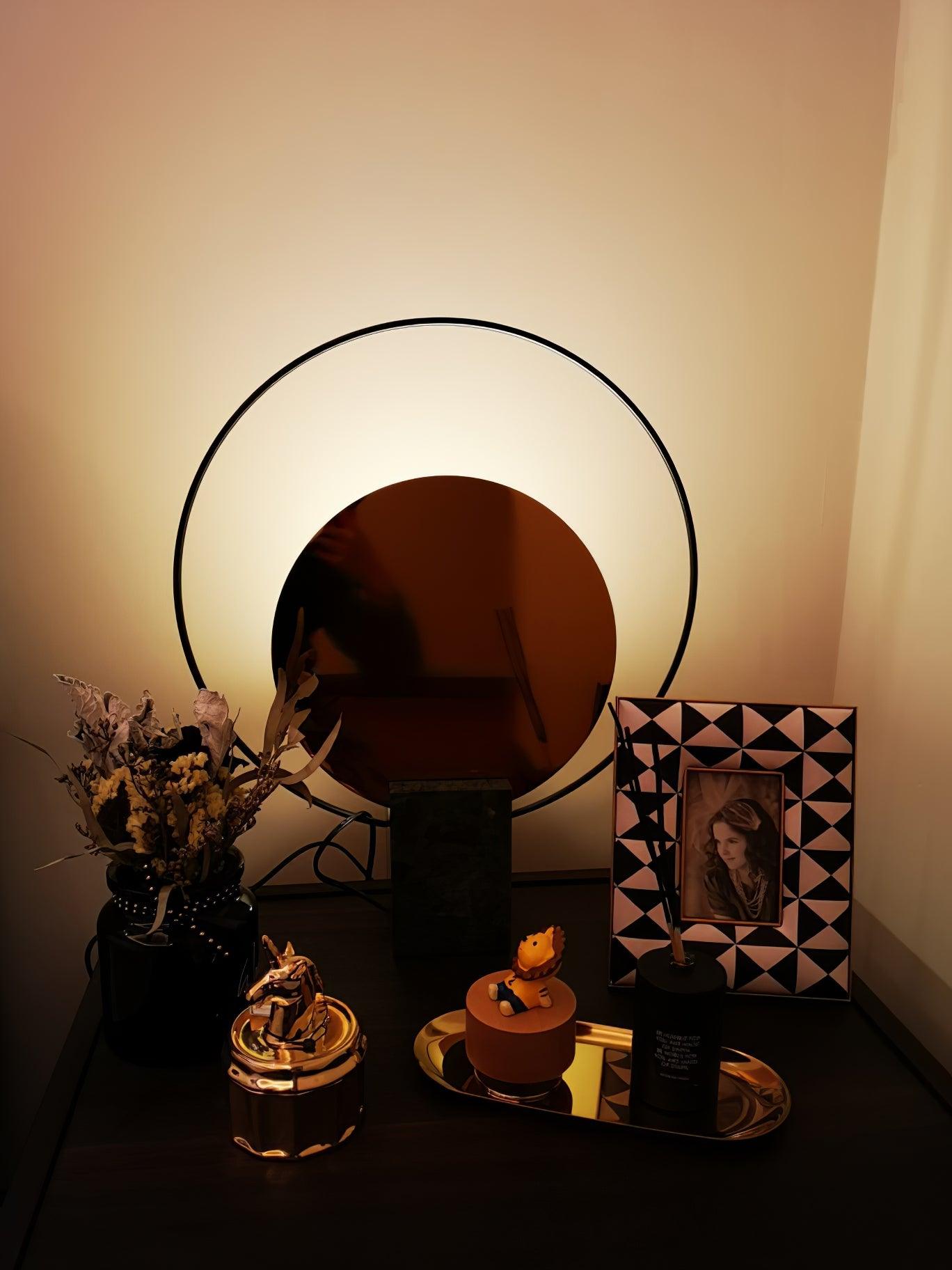 Lirixy Marble Geometric Table Lamp-Neutral Decor