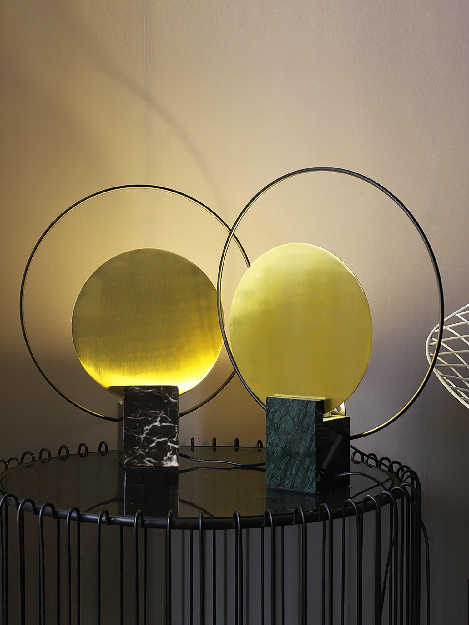 Lirixy Marble Geometric Table Lamp-Neutral Decor