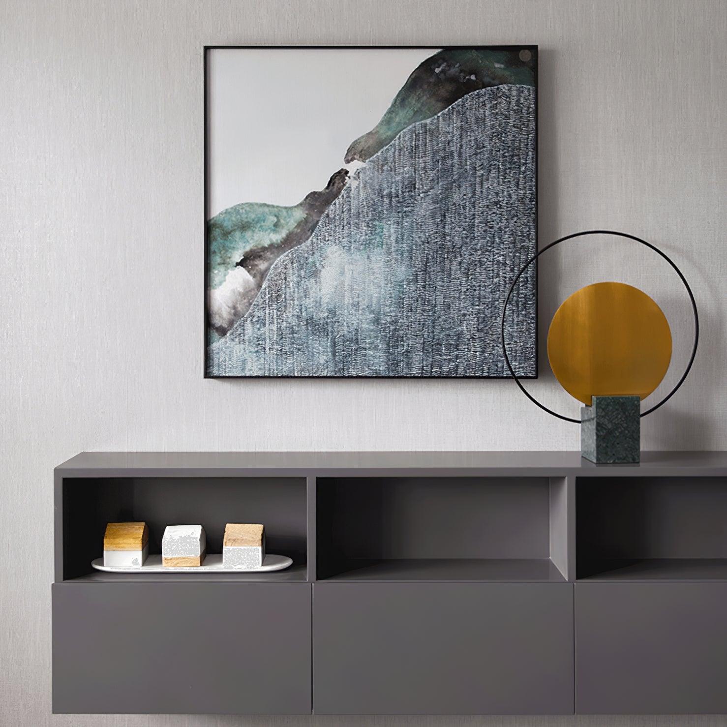 Lirixy Marble Geometric Table Lamp-Neutral Decor