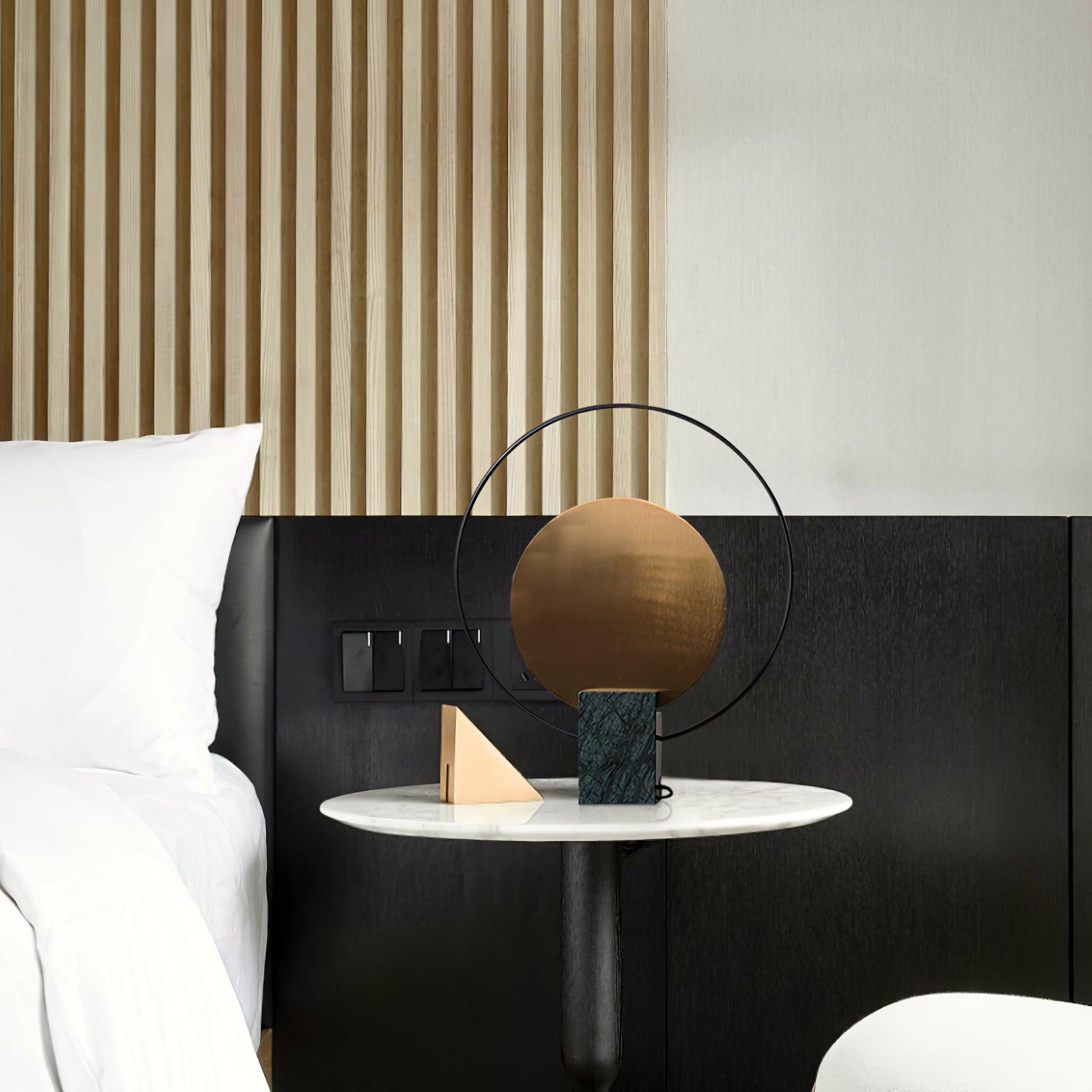 Lirixy Marble Geometric Table Lamp-Neutral Decor
