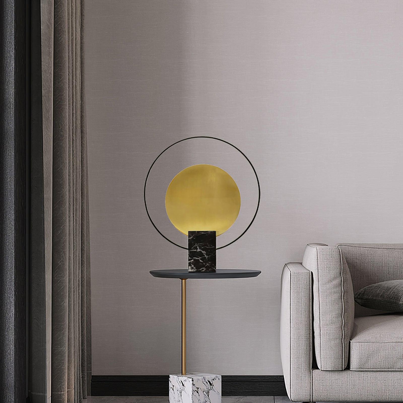 Lirixy Marble Geometric Table Lamp-Neutral Decor