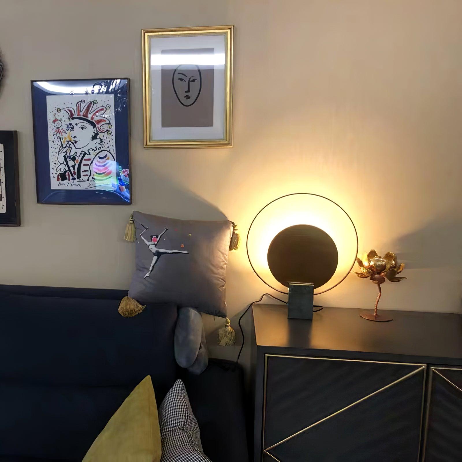 Lirixy Marble Geometric Table Lamp-Neutral Decor