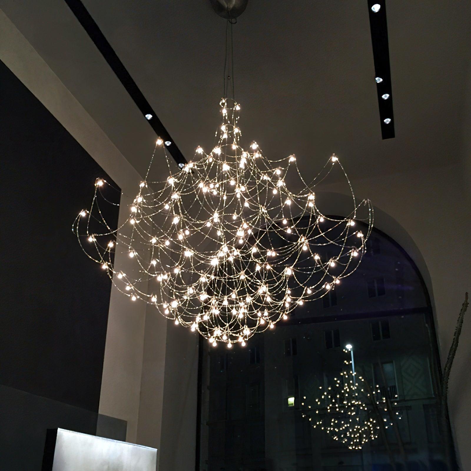 Wesrin Chandelier Stainless Steel Wire Firefly-Neutral Decor
