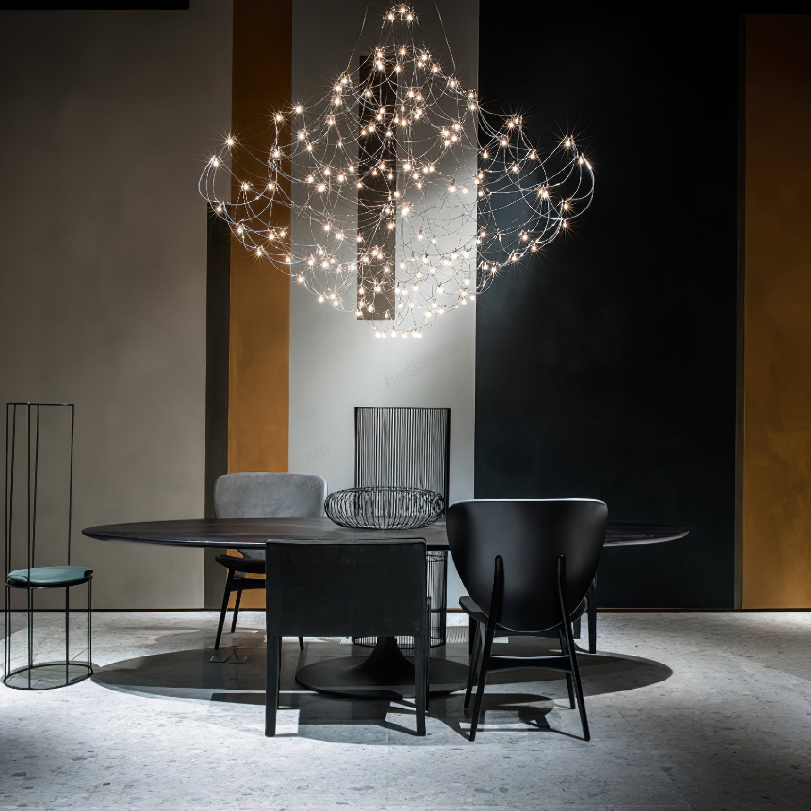 Wesrin Chandelier Stainless Steel Wire Firefly-Neutral Decor