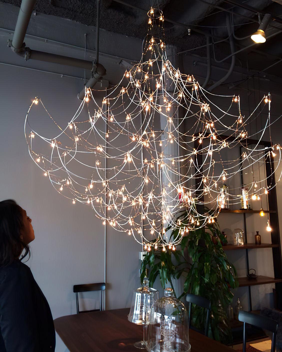 Wesrin Chandelier Stainless Steel Wire Firefly-Neutral Decor