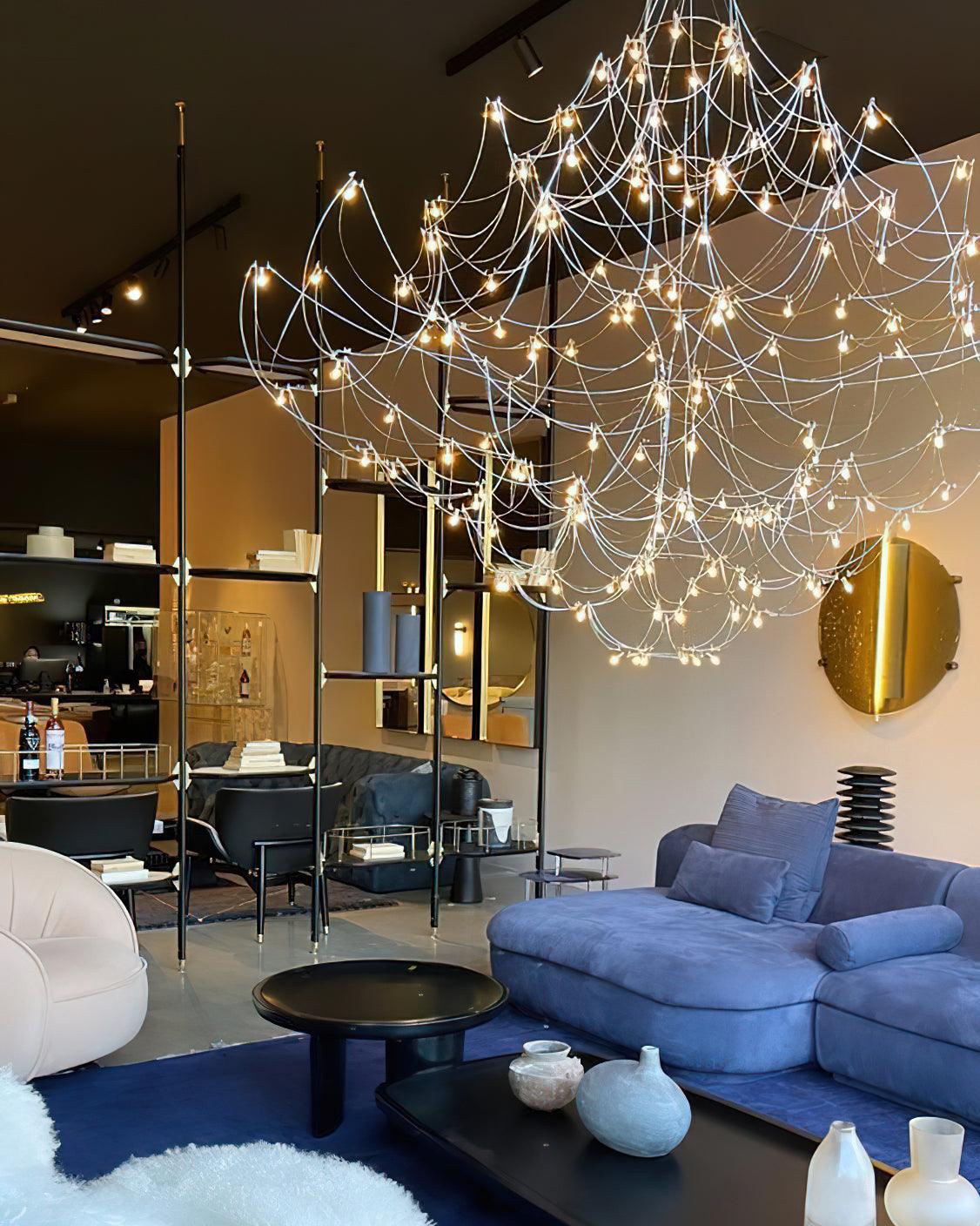 Wesrin Chandelier Stainless Steel Wire Firefly-Neutral Decor