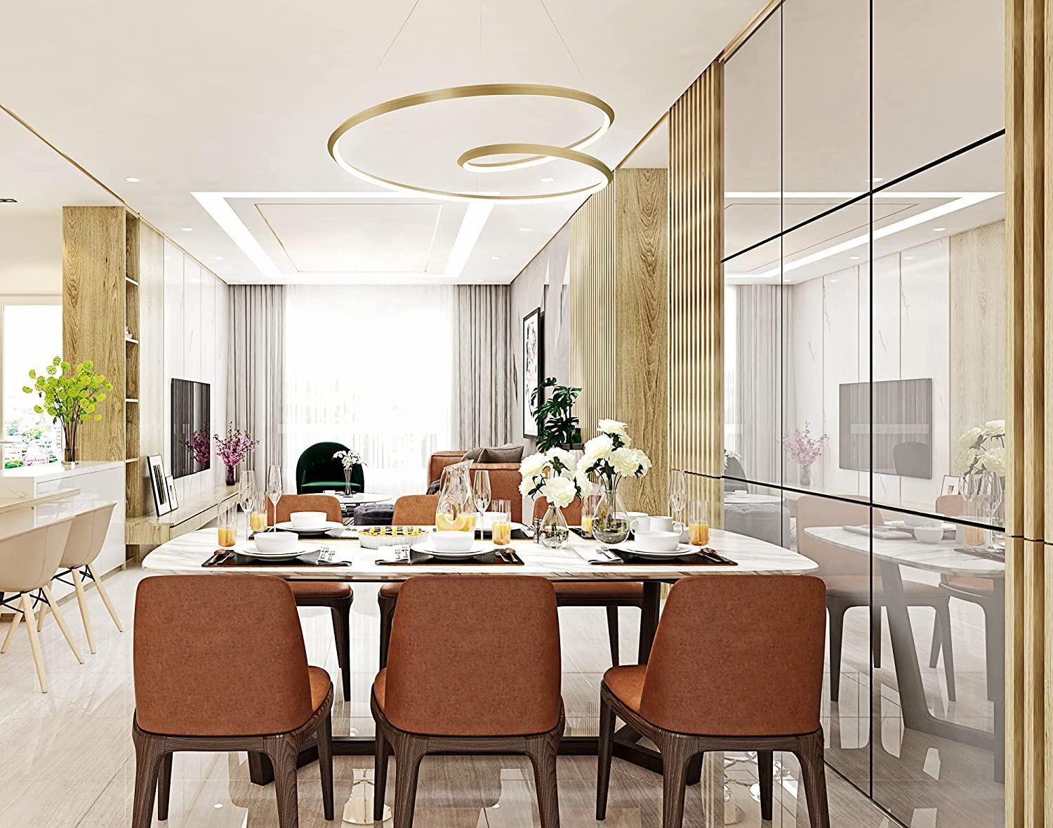 Dilen Chandelier Gold Aluminum Opal Glass-Neutral Decor