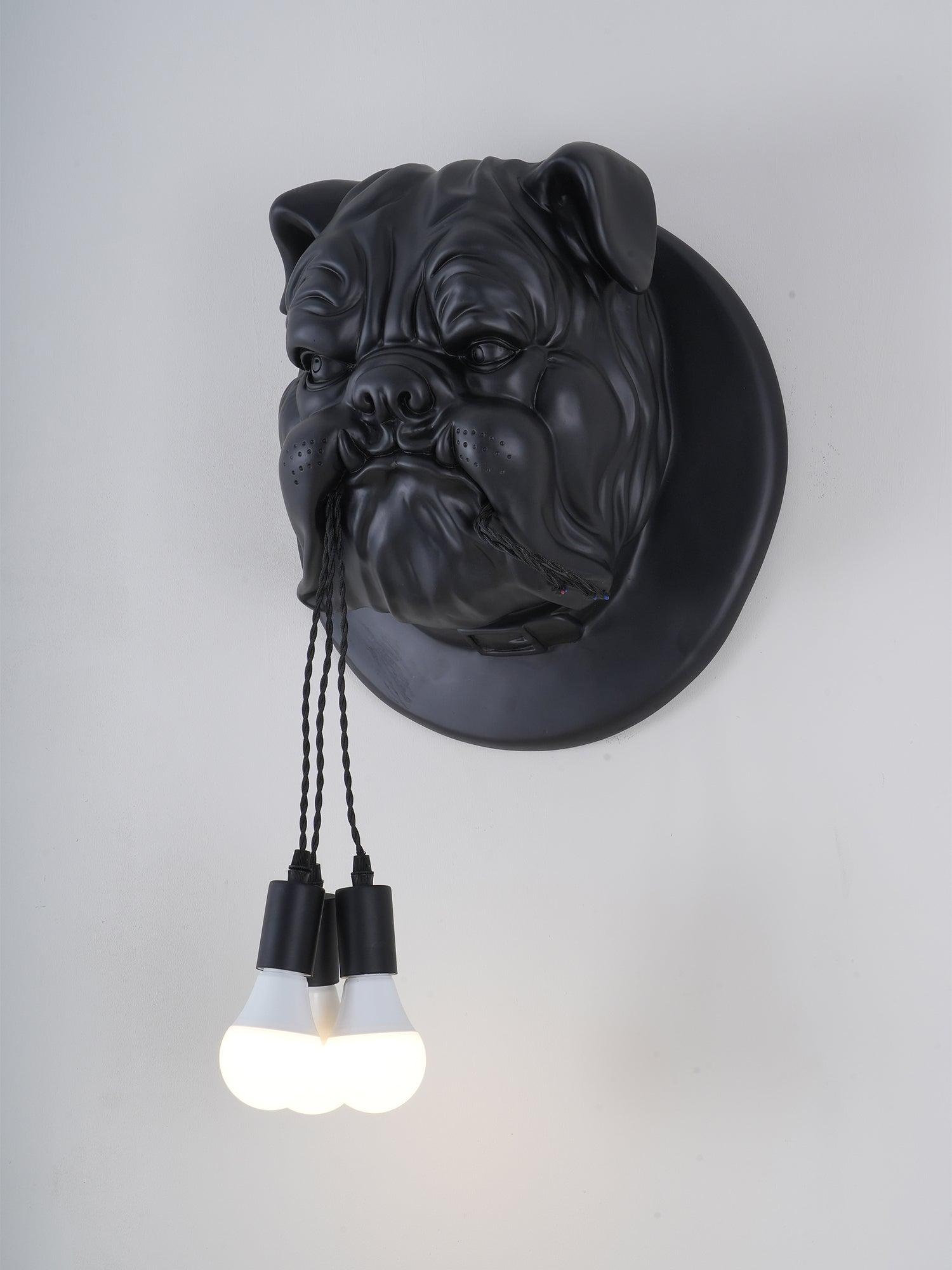 Umeri Wall Lamp Bulldog Sculpture Whimsical-Neutral Decor