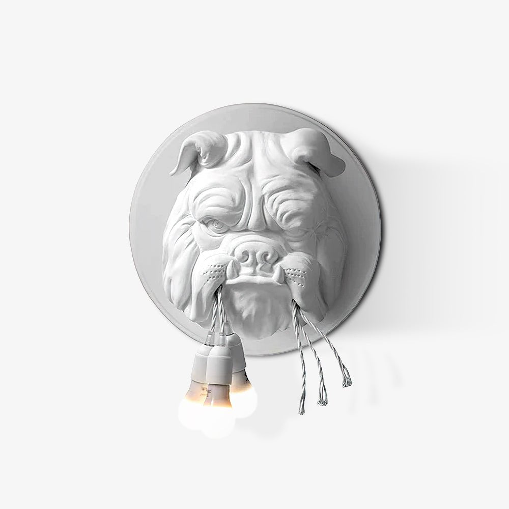 Umeri Wall Lamp Bulldog Sculpture Whimsical-Neutral Decor