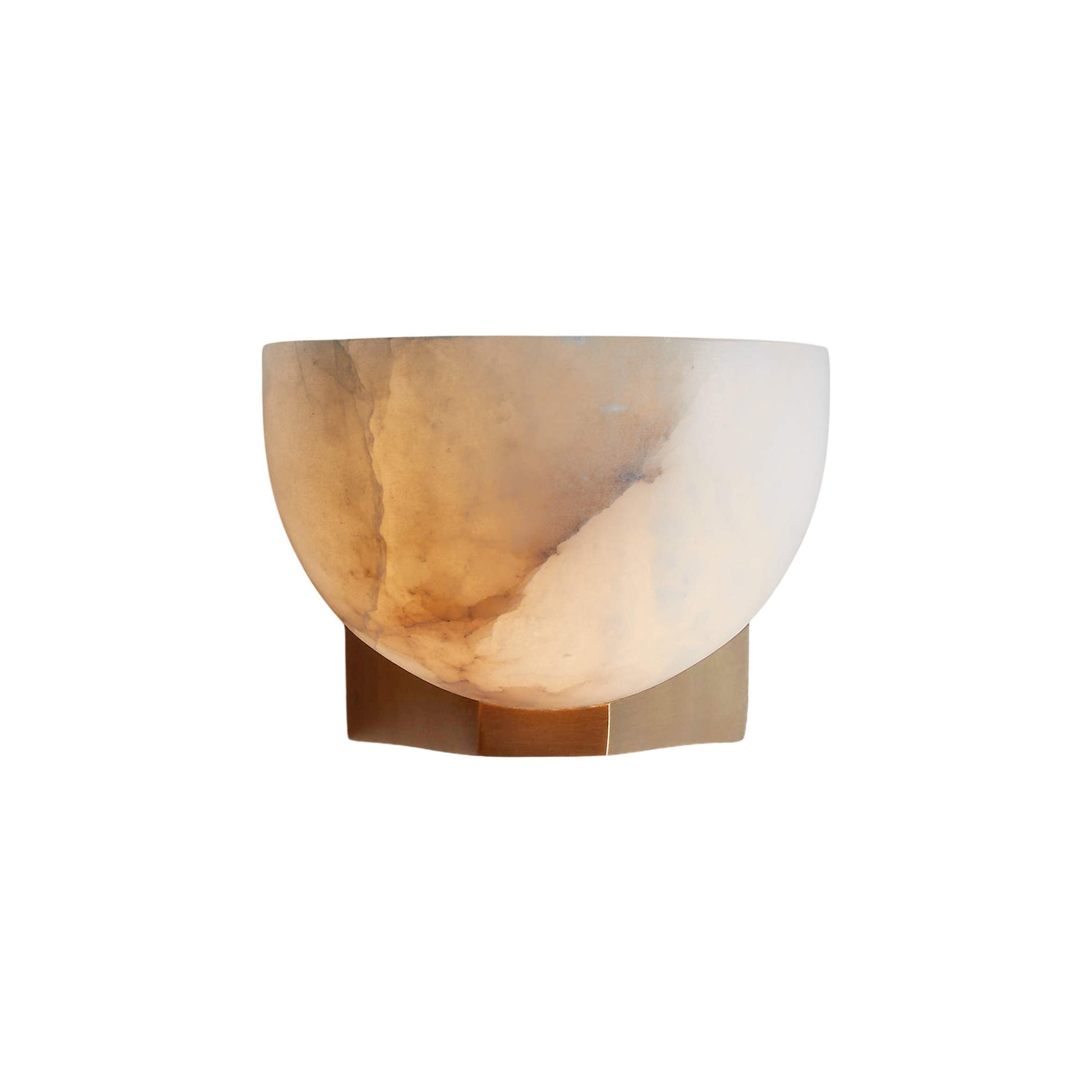 Ando Brass Alabaster Sconce shown against a plain wall.