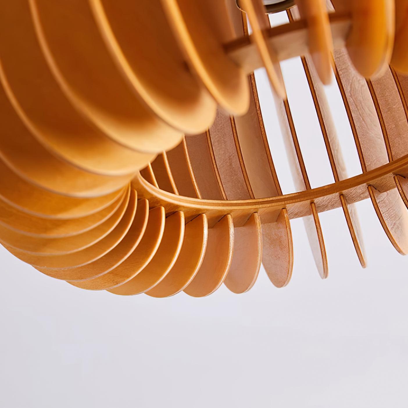 Ceiling Light Pumpkin with Basswood Canopy and Shade Natural