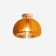 Ceiling Light Pumpkin with Basswood Canopy and Shade Natural