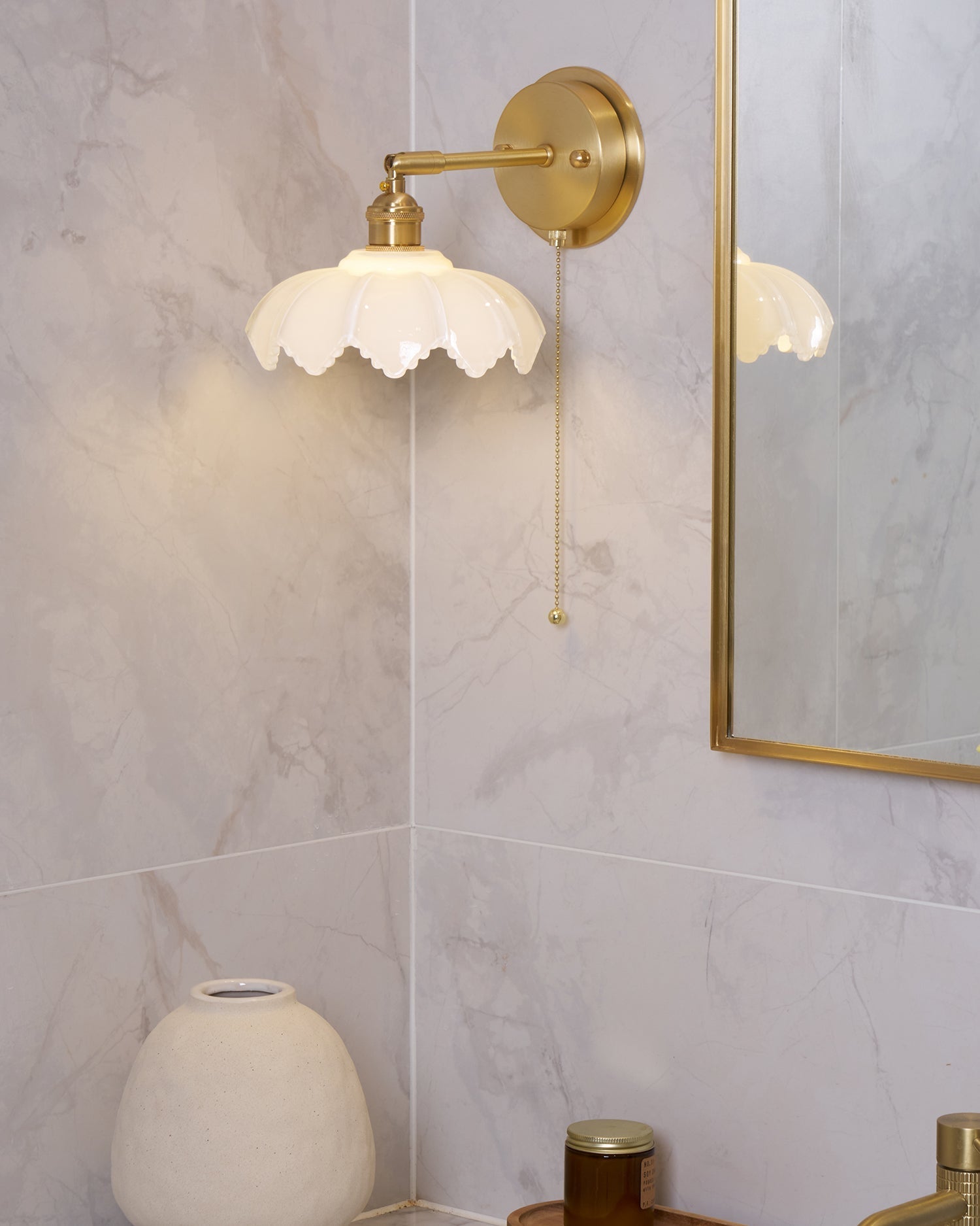 Lotus Nordic Art Rotatable Glass Wall Lamp-Neutral Decor