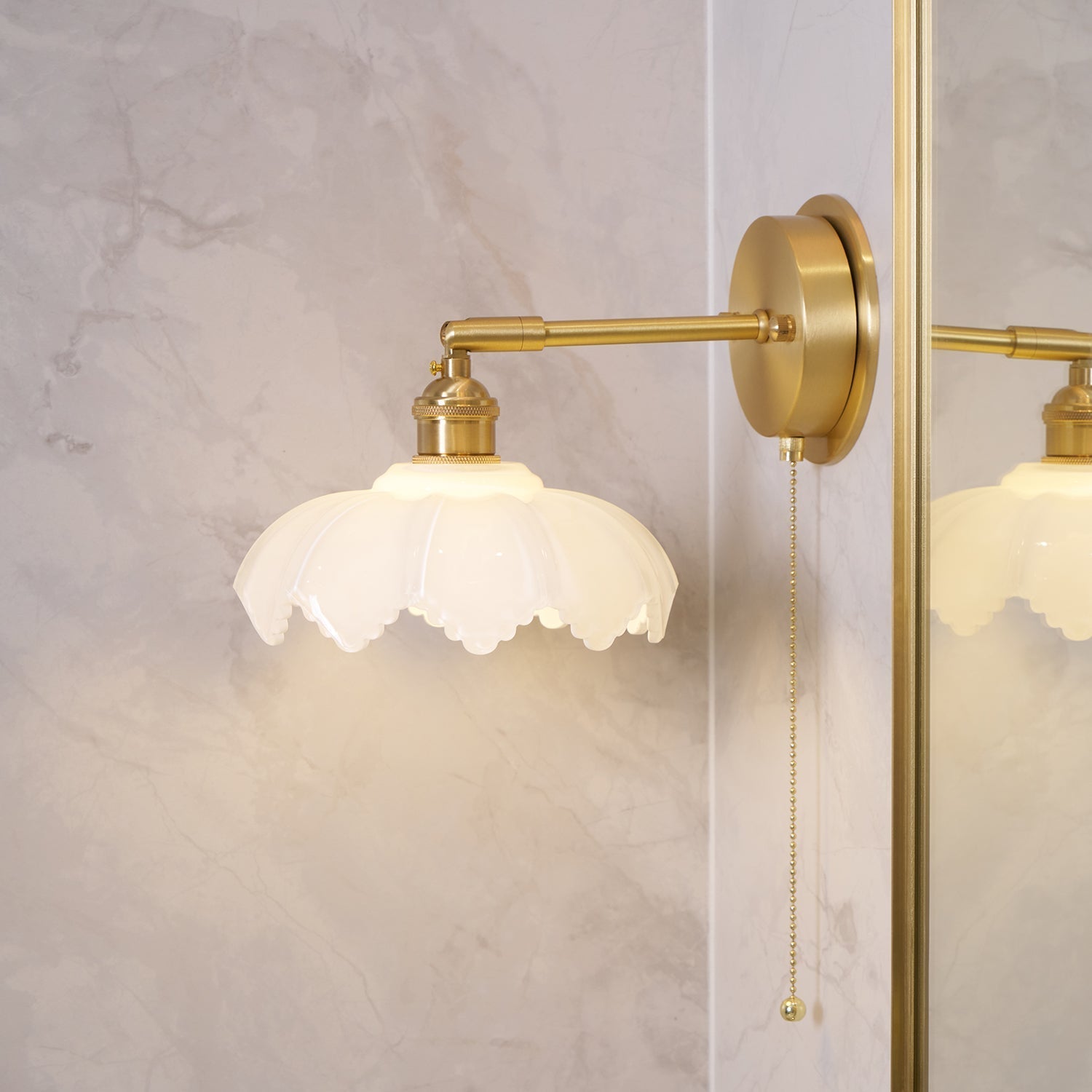 Lotus Nordic Art Rotatable Glass Wall Lamp-Neutral Decor