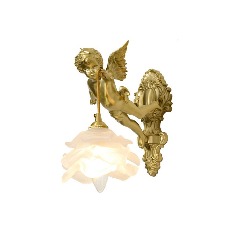 The lamp shown in a living room with opulent decor.