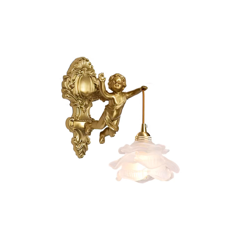 A pair of left and right oriented Angel Wall Lamps installed together.