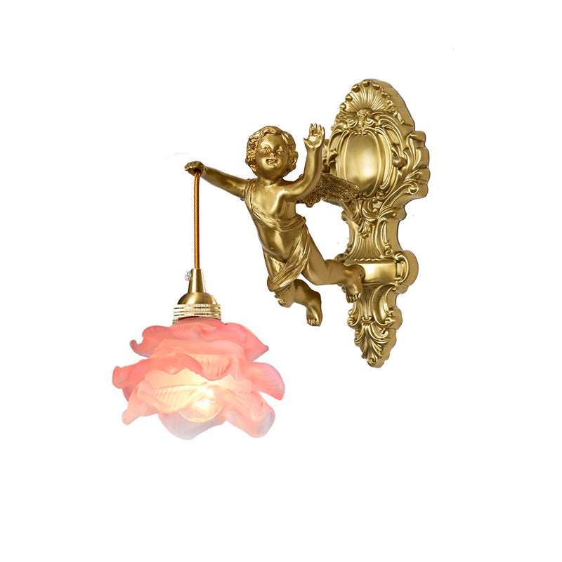 Lifestyle image showing the lamp above a bedside table.