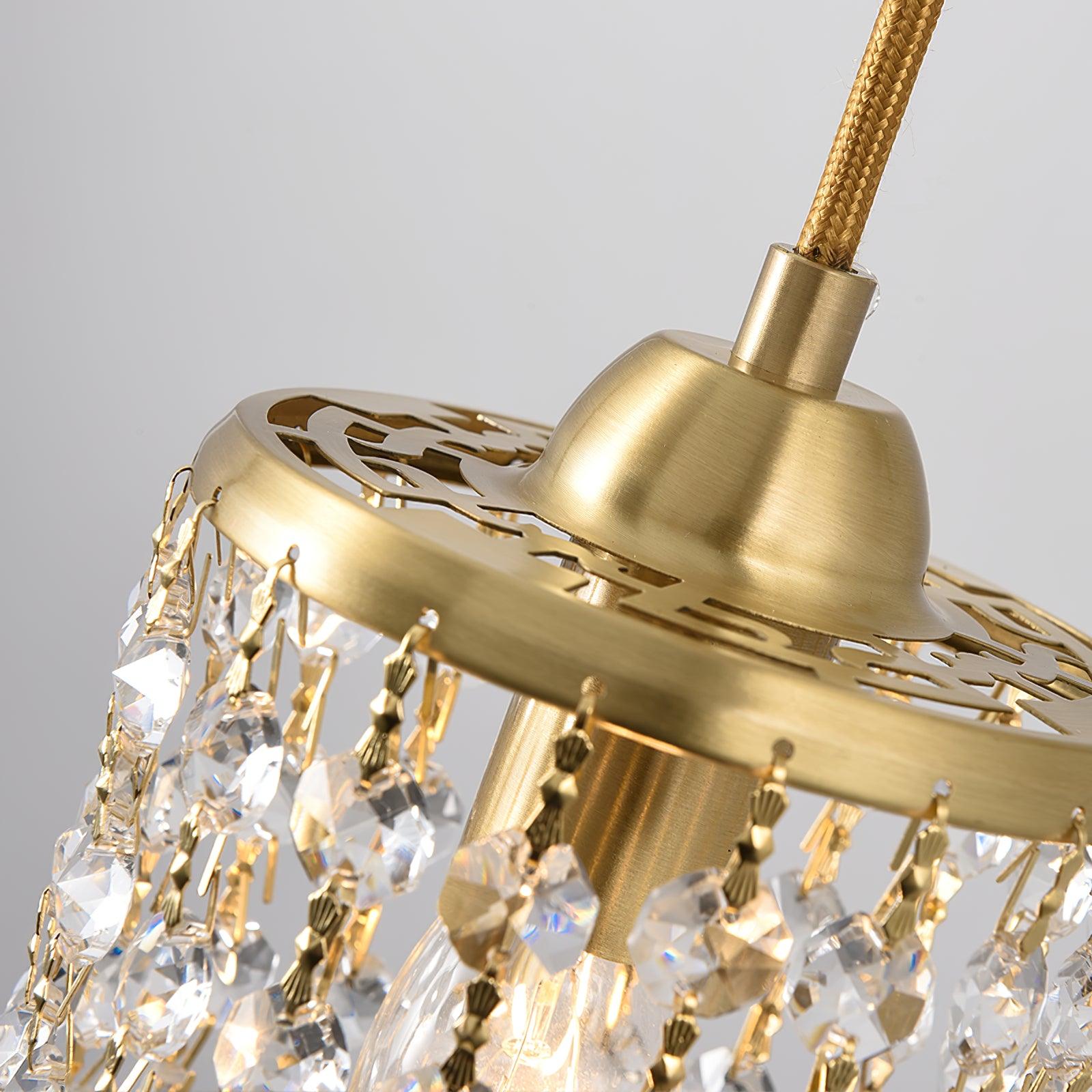 Calytra Brass & Crystal Artistic Pendant Light-Neutral Decor