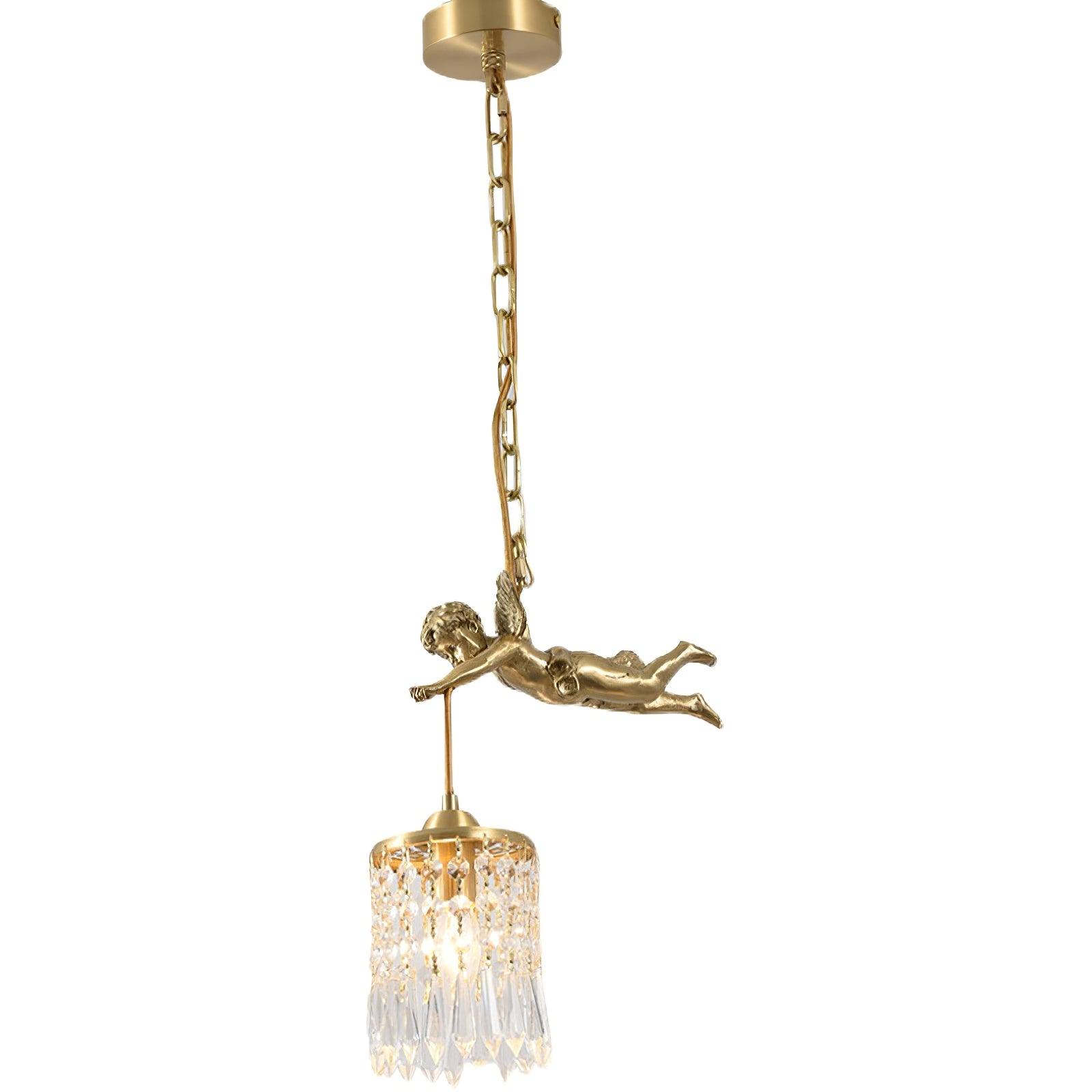 Calytra Brass & Crystal Artistic Pendant Light-Neutral Decor