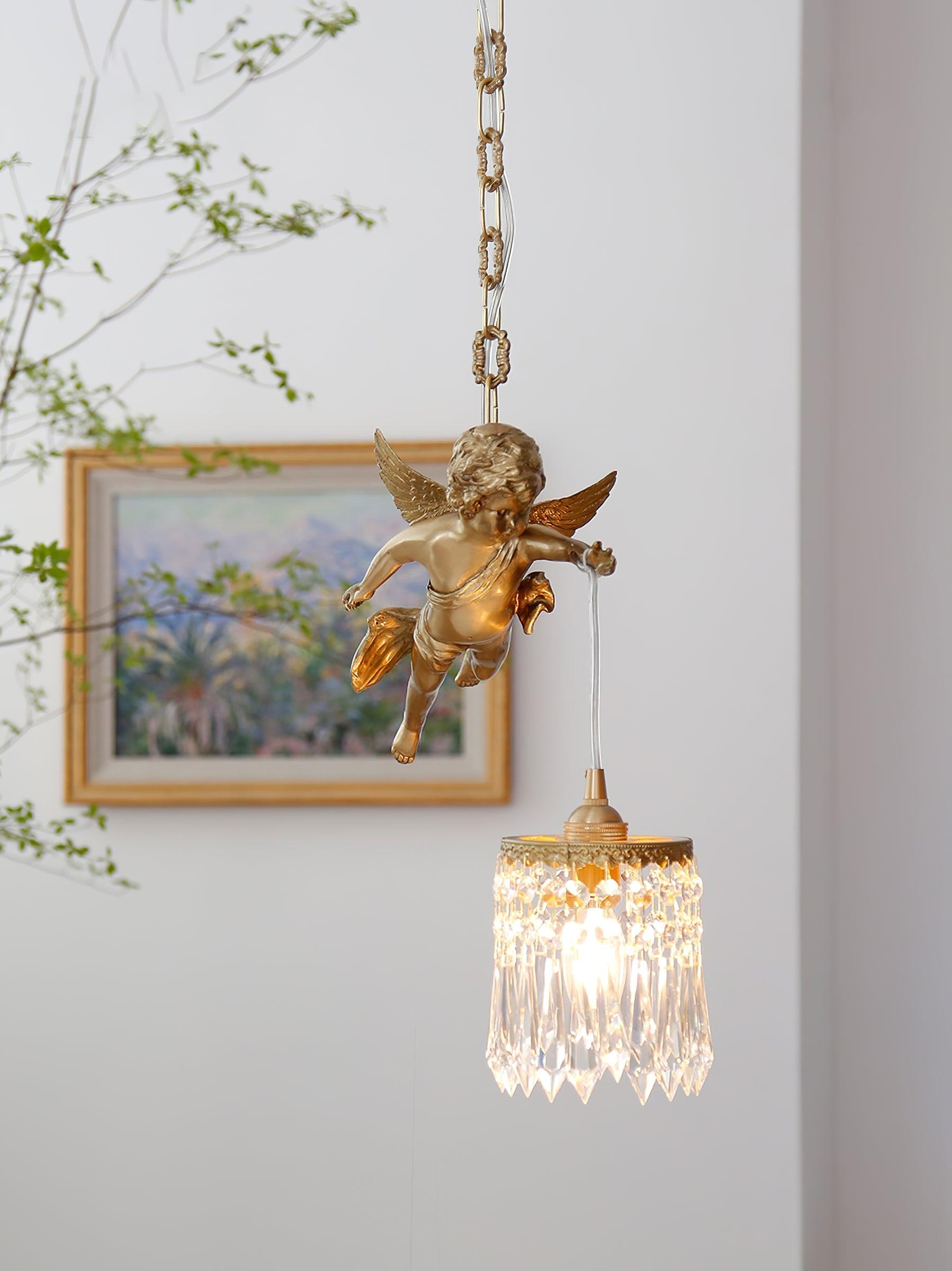 Calytra Brass & Crystal Artistic Pendant Light-Neutral Decor