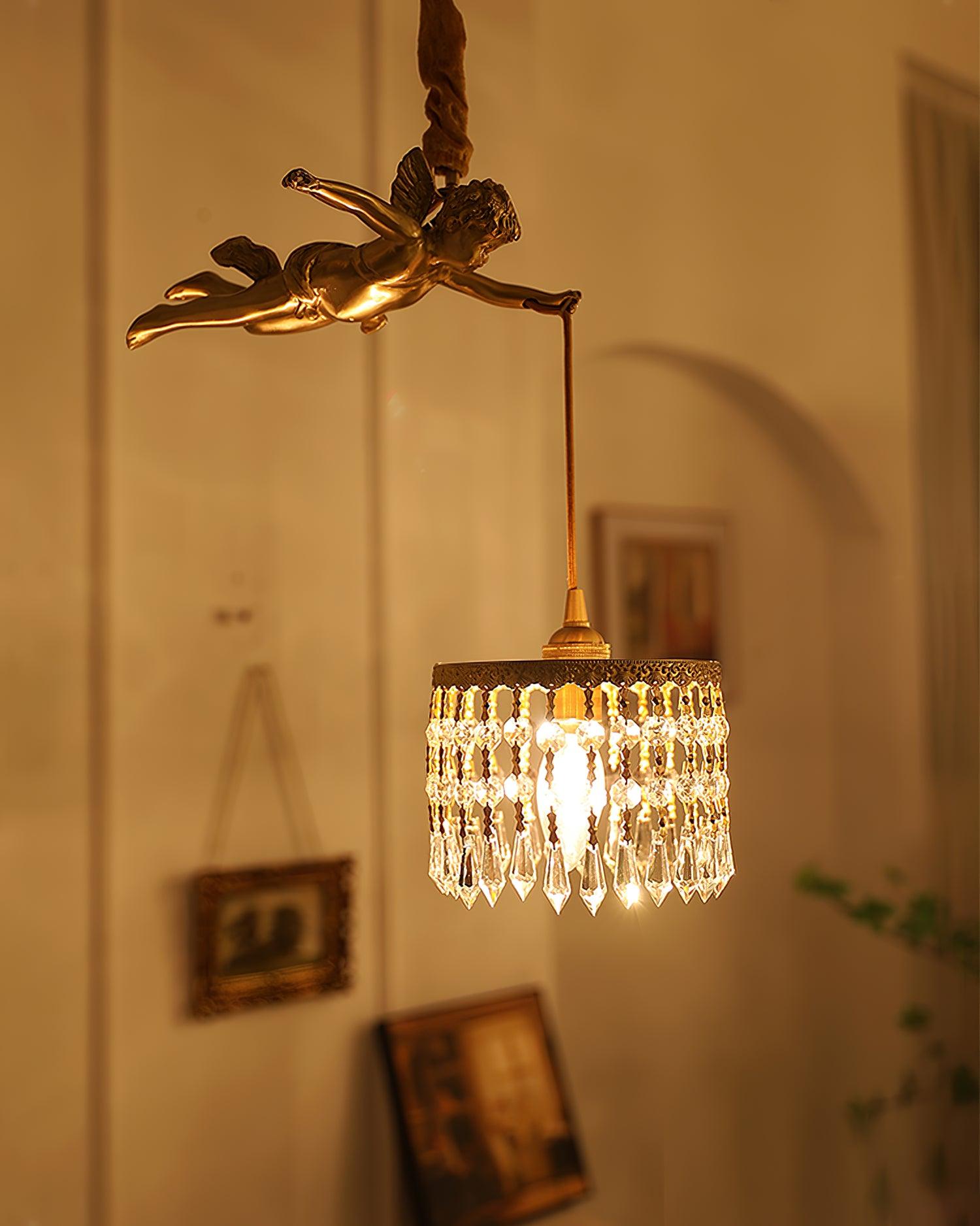 Calytra Brass & Crystal Artistic Pendant Light-Neutral Decor