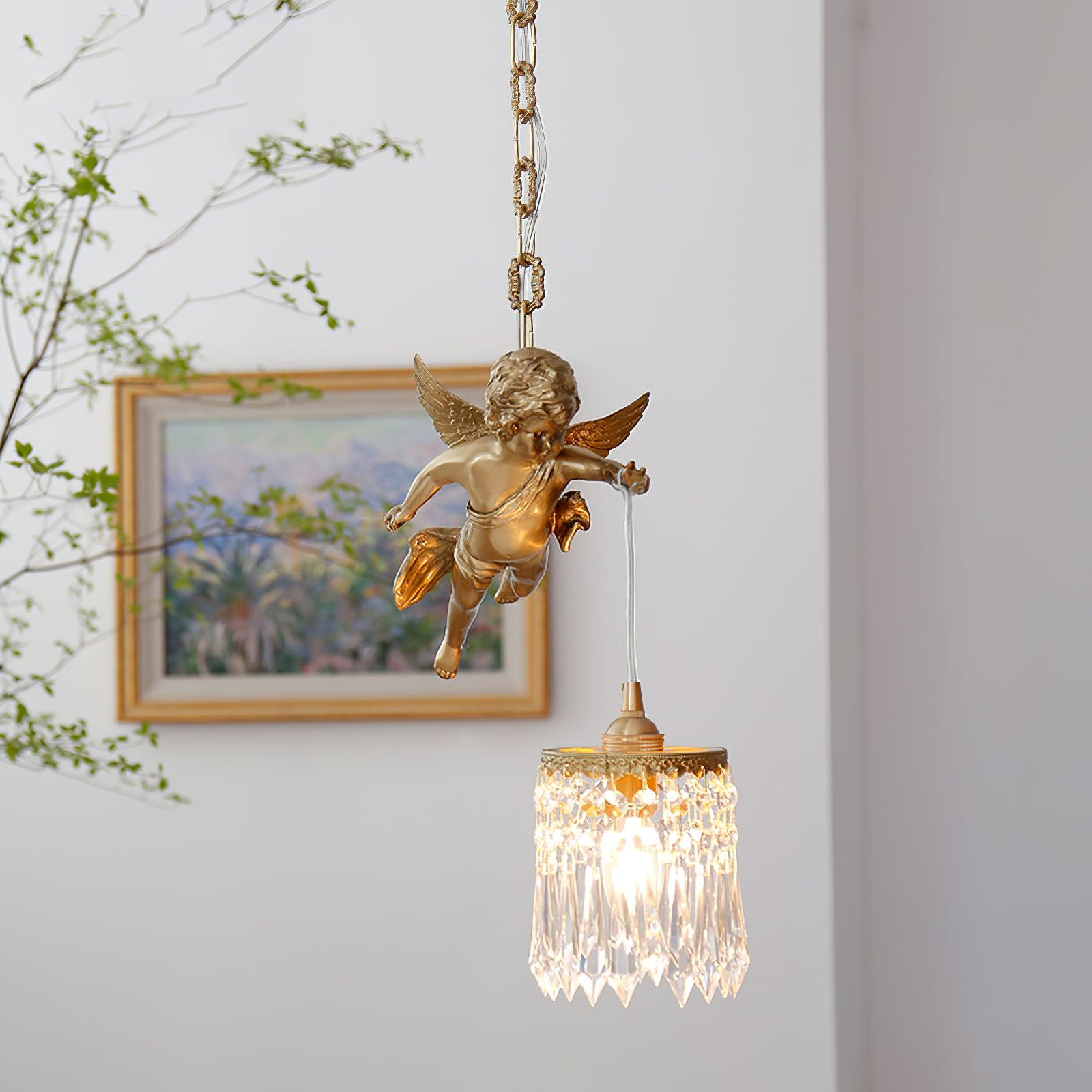 Calytra Brass & Crystal Artistic Pendant Light-Neutral Decor