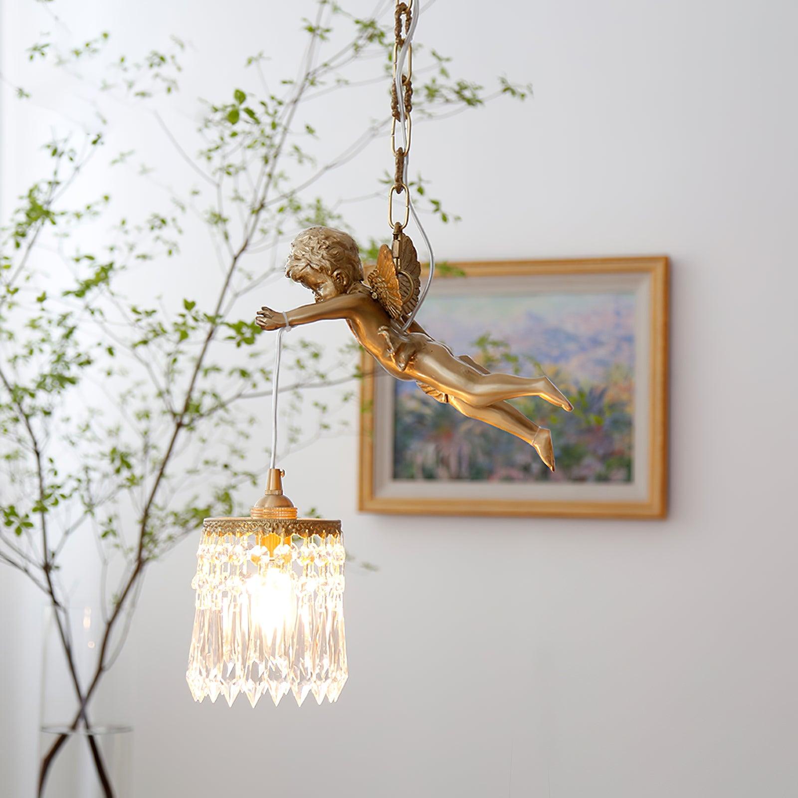 Calytra Brass & Crystal Artistic Pendant Light-Neutral Decor