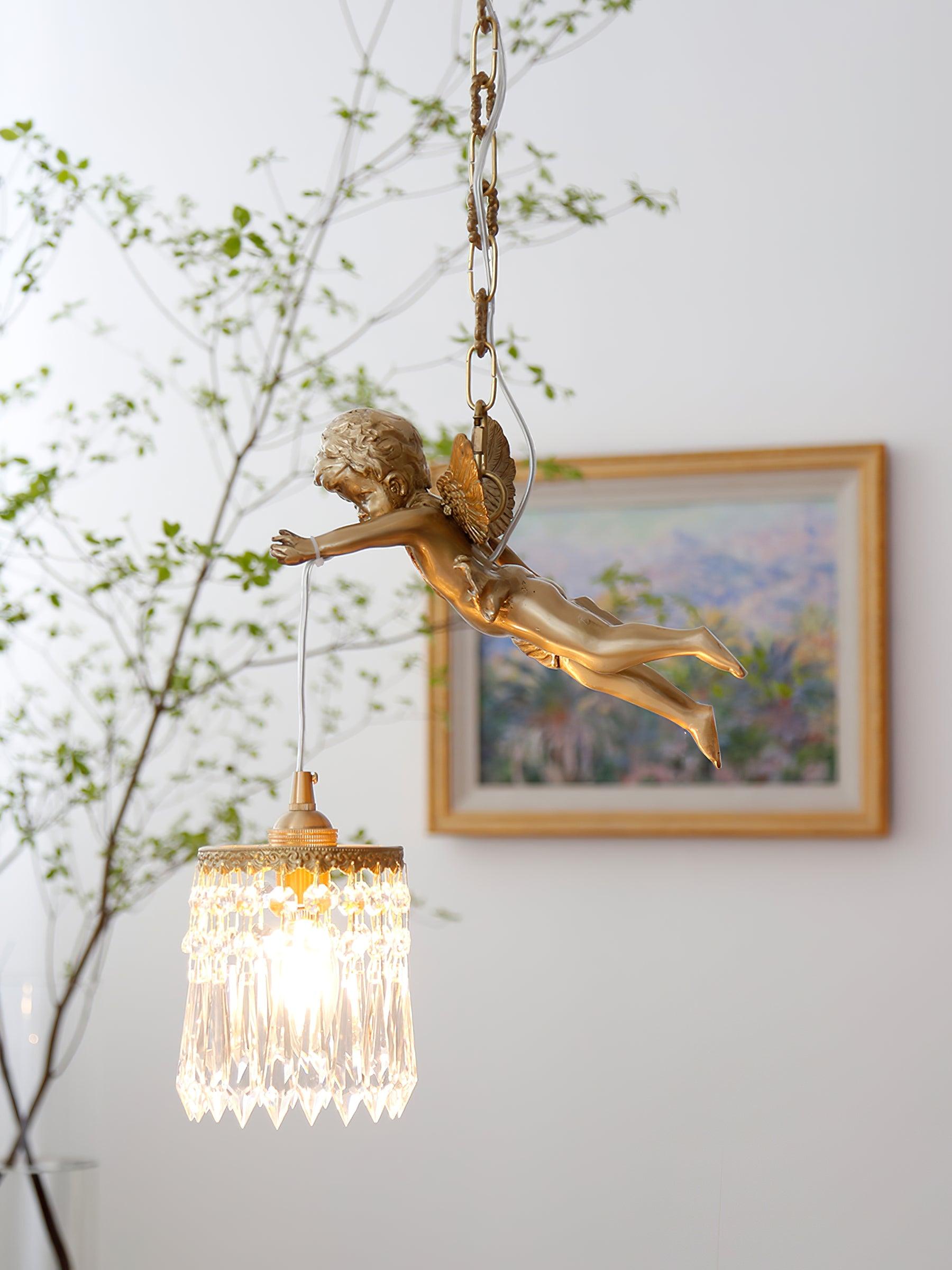 Calytra Brass & Crystal Artistic Pendant Light-Neutral Decor