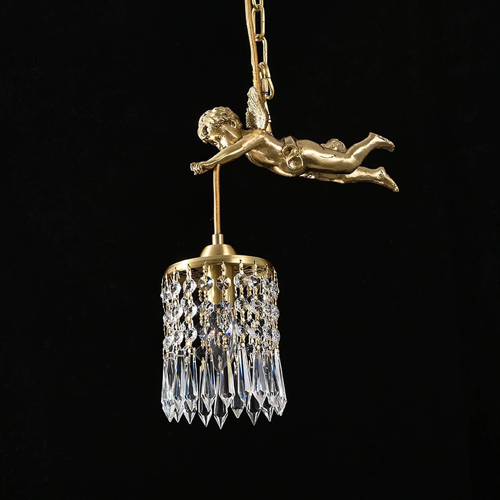 Calytra Brass & Crystal Artistic Pendant Light-Neutral Decor